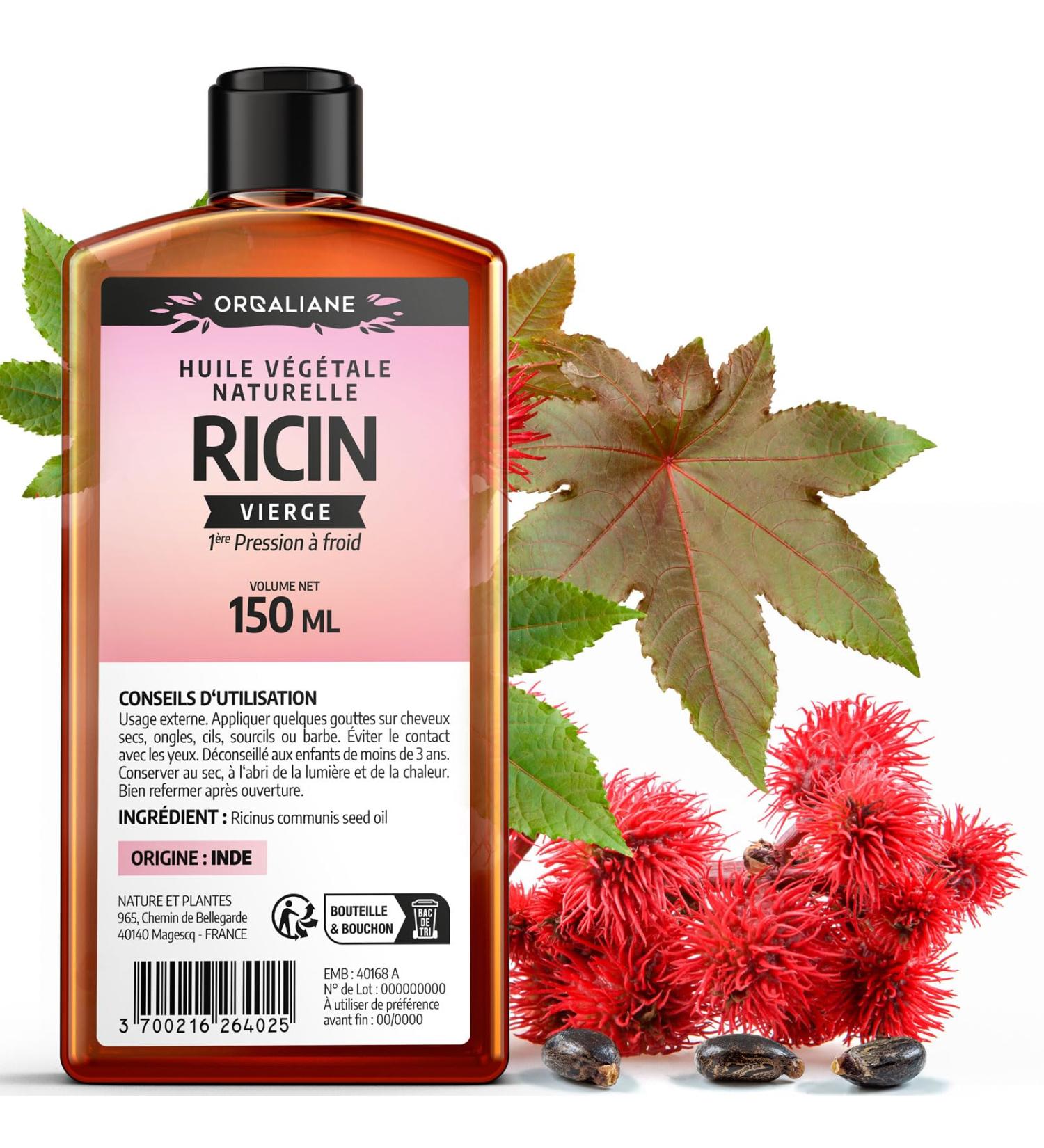 Castor Oil 150 ml Orgaliane Pure and Natural Beard Hair Eyelashes Nails Skin. - Buy Online on GoSupps.com