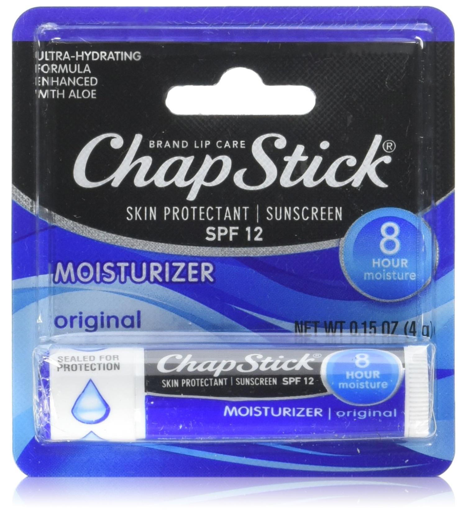ChapStick Skin Protection Sunscreen Moisturizer Original SPF 12 0.15 oz (Pack of 2) - Buy Online on GoSupps.com