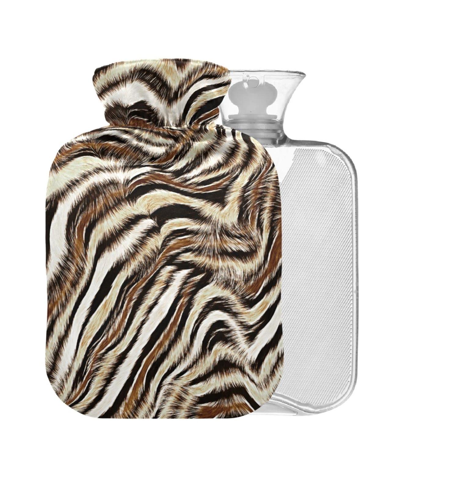 Heat Bottle with Cover - Leopard & Zebra Patterns BPA-Free 2L Large Hot Water Bag for Pain Relief & Therapy - Buy Online on GoSupps.com