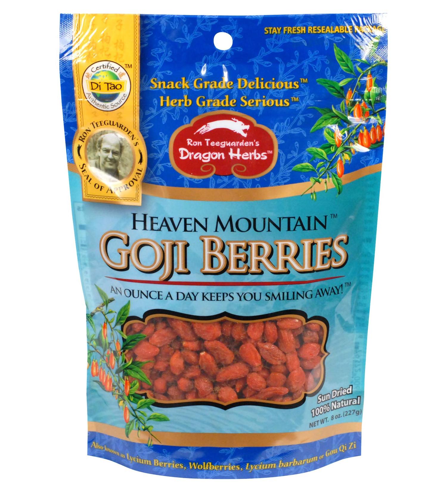 Dragon Herbs Heaven Mountain Goji Berries 8 oz - Premium Superfood for Wellness - Buy Online on GoSupps.com