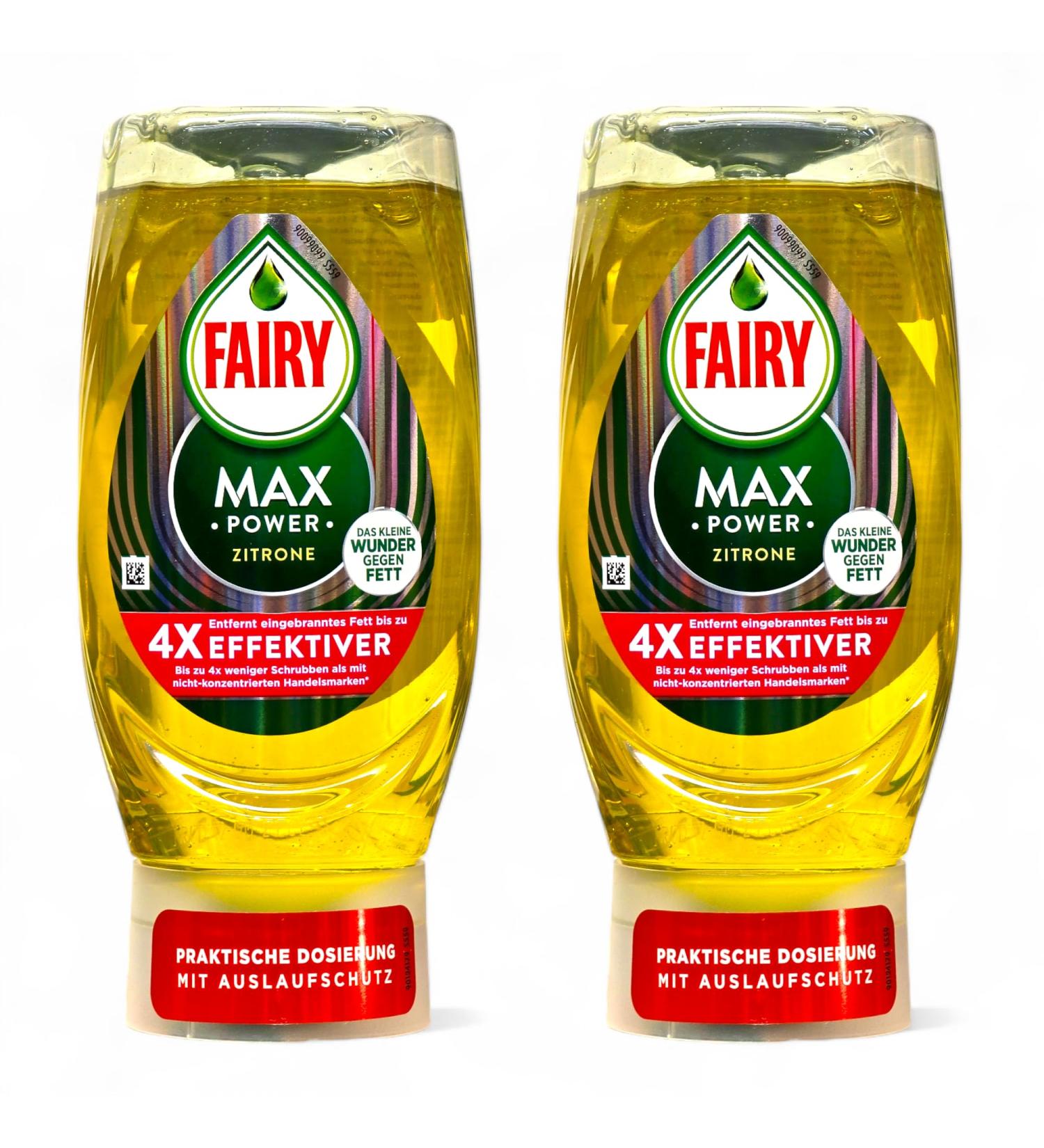 Krishna Stores Limited Fairy Max Power Lemon Washing Up Liquid 2 x 370 ml Twin Pack