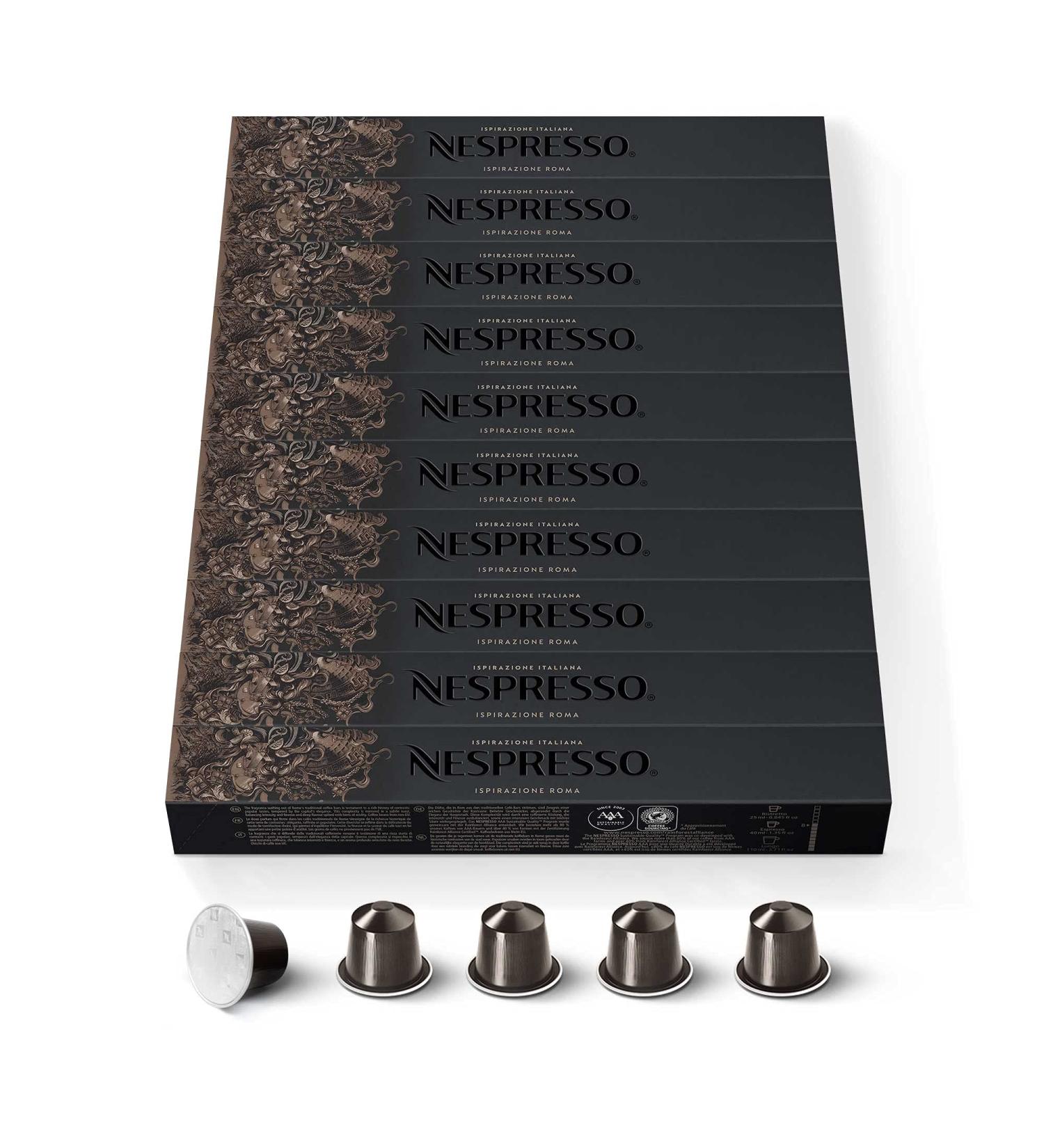  Nespresso Nespresso Original 100 Roma Coffee Capsules Intensity 8 For Ristretto & Espresso (10 packs of 10) - Buy Online on GoSupps.com