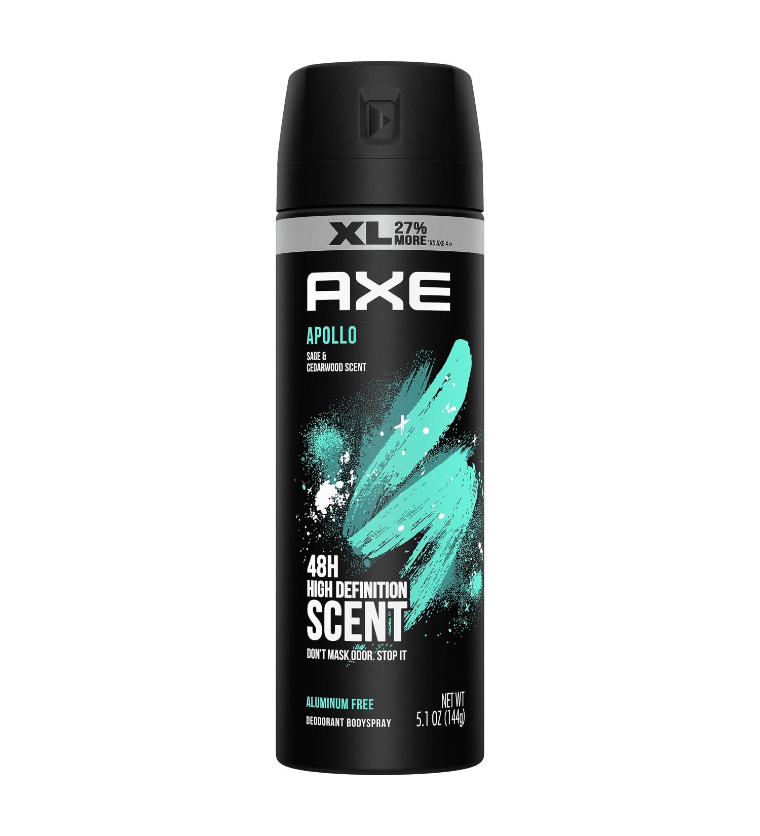 Axe Apollo Deodorant Body Spray For Men 48H Odor Protection Sage & Cedarwood Aluminum Free Body Spray Deodorant 5.1oz - Buy Online on GoSupps.com