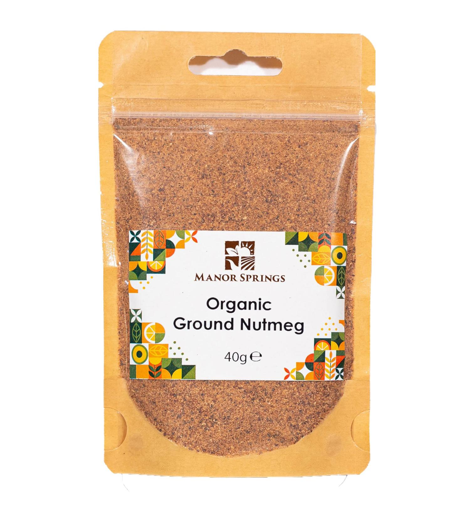 Manor Springs Organic Ground Nutmeg 40g - Pure and Natural Spice - Buy Online on GoSupps.com