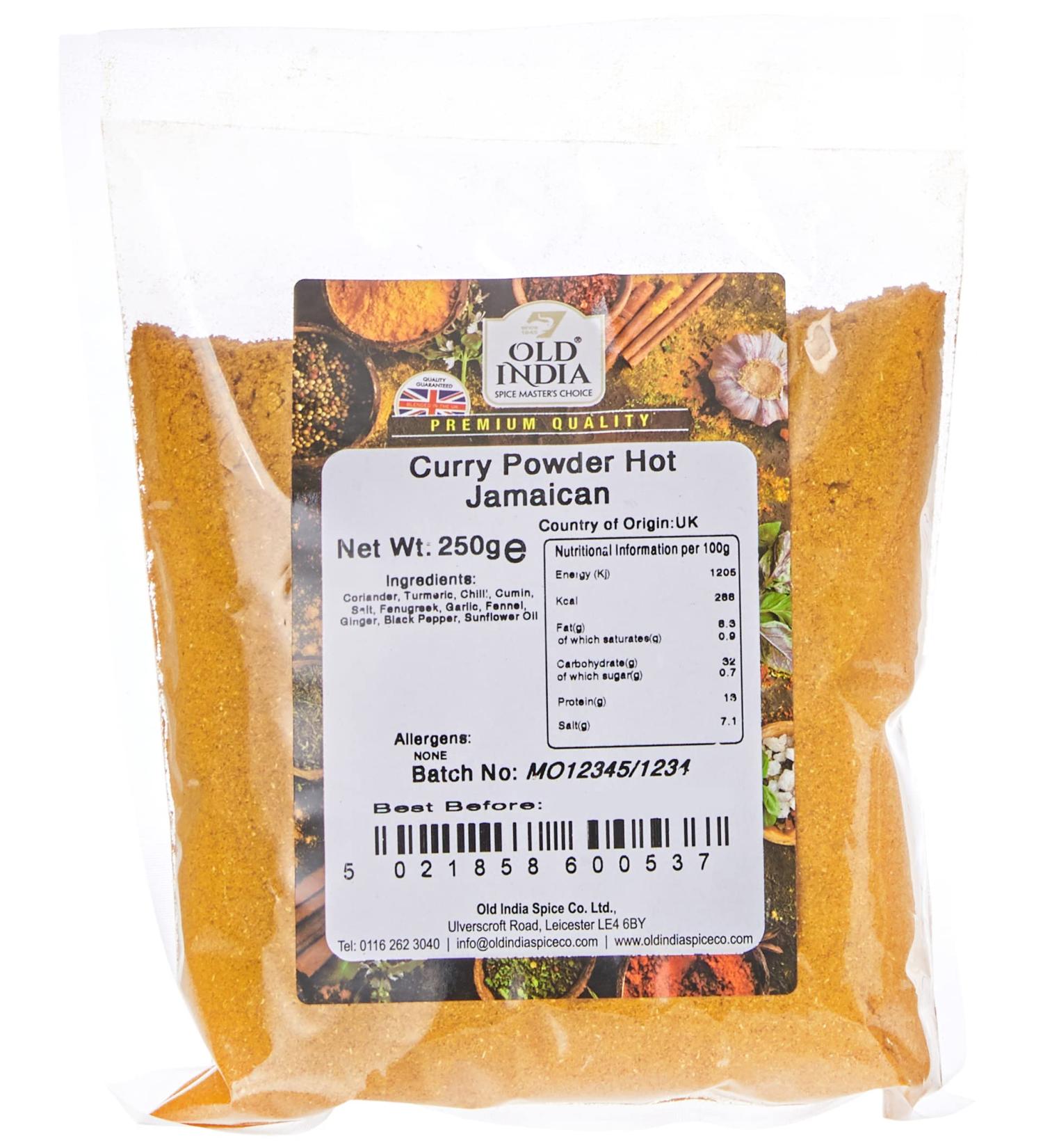 Old India Hot Jamaican Curry Powder 250g - Spicy Blend (Pack of 1) - Buy Online on GoSupps.com