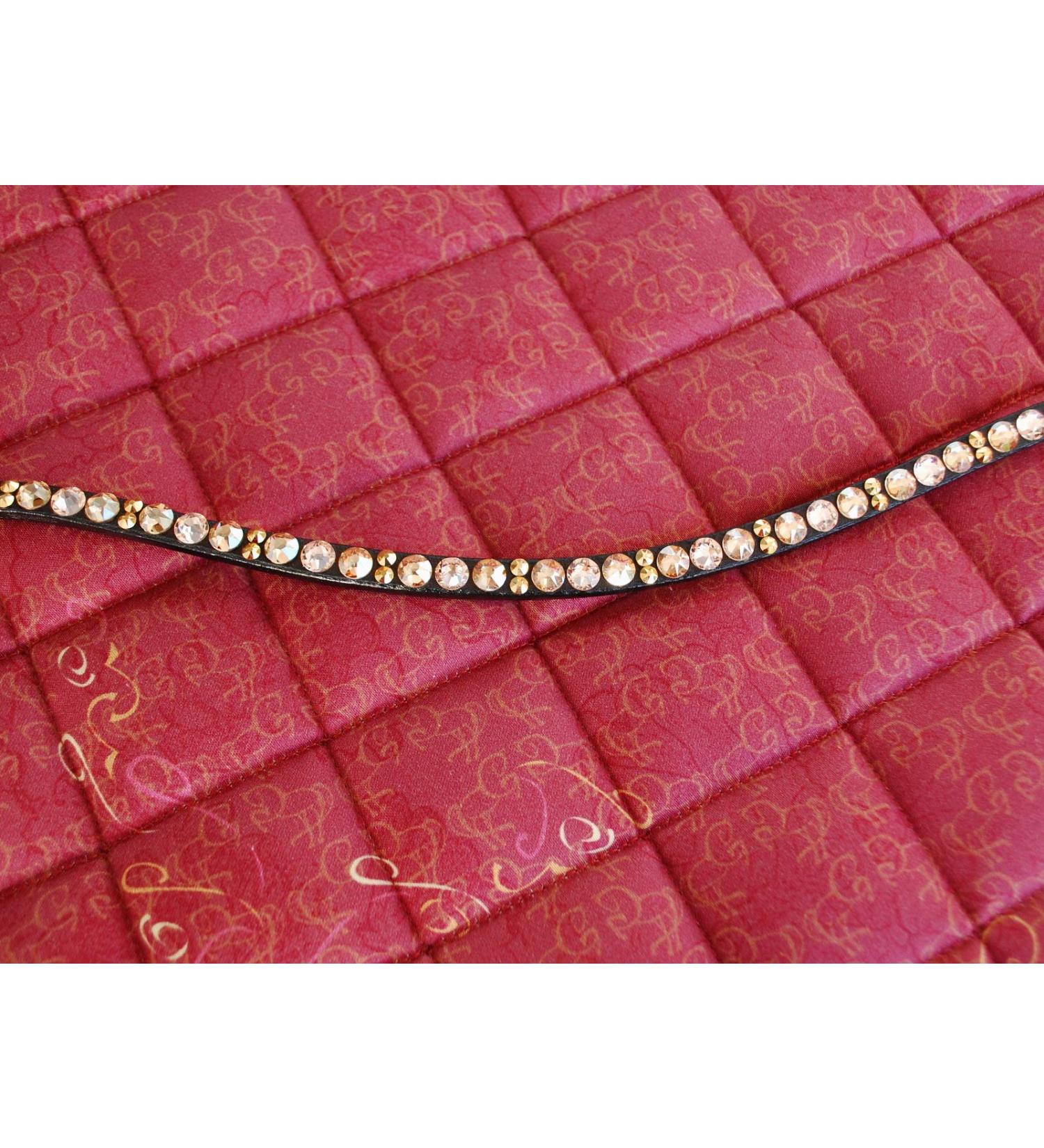 Gl cksHucke 'Goldliebe' Browband for Horses - Gold with Rhinestones Curved & Narrow (Pony) | International Shipping - Buy Online on GoSupps.com