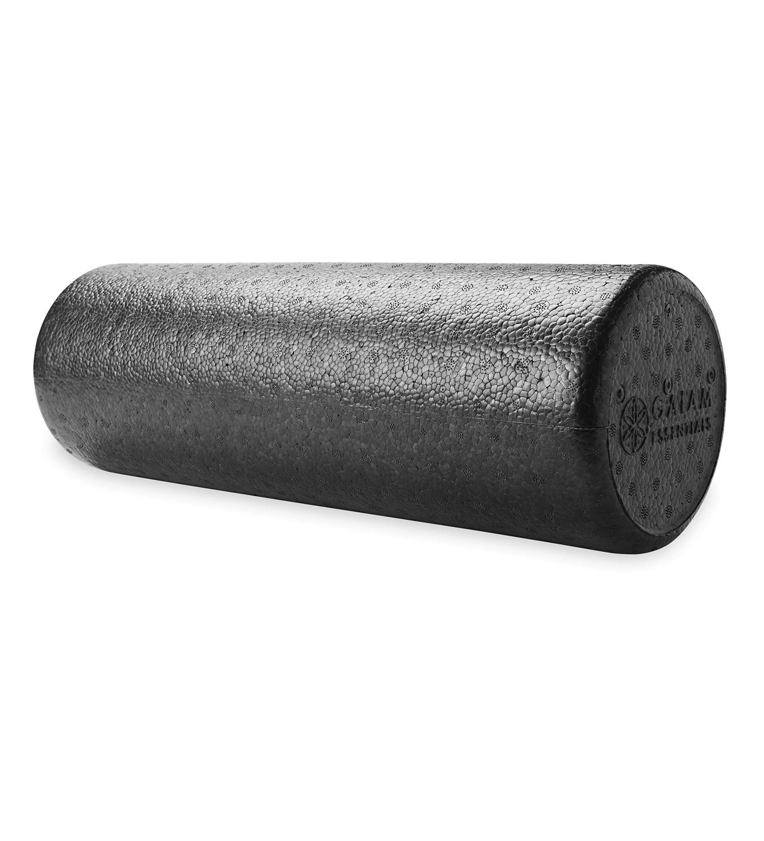 Gaiam Essentials 18-inch High Density Foam Roller for Deep Tissue Massage | Black - Buy Online on GoSupps.com