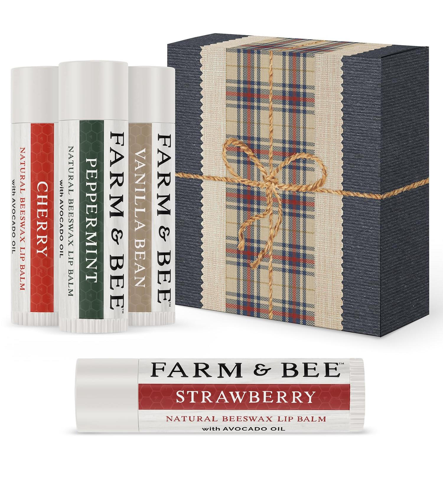 Natural Lip Balm 4 Pack Gifts for Women & Men - Organic & Natural Ingredients - Moisturizing Lip Care Chapstick - Great Gift Idea for Adults Women Men Teens and Kids - 0.15oz (Pack of 4) - Buy Online on GoSupps.com
