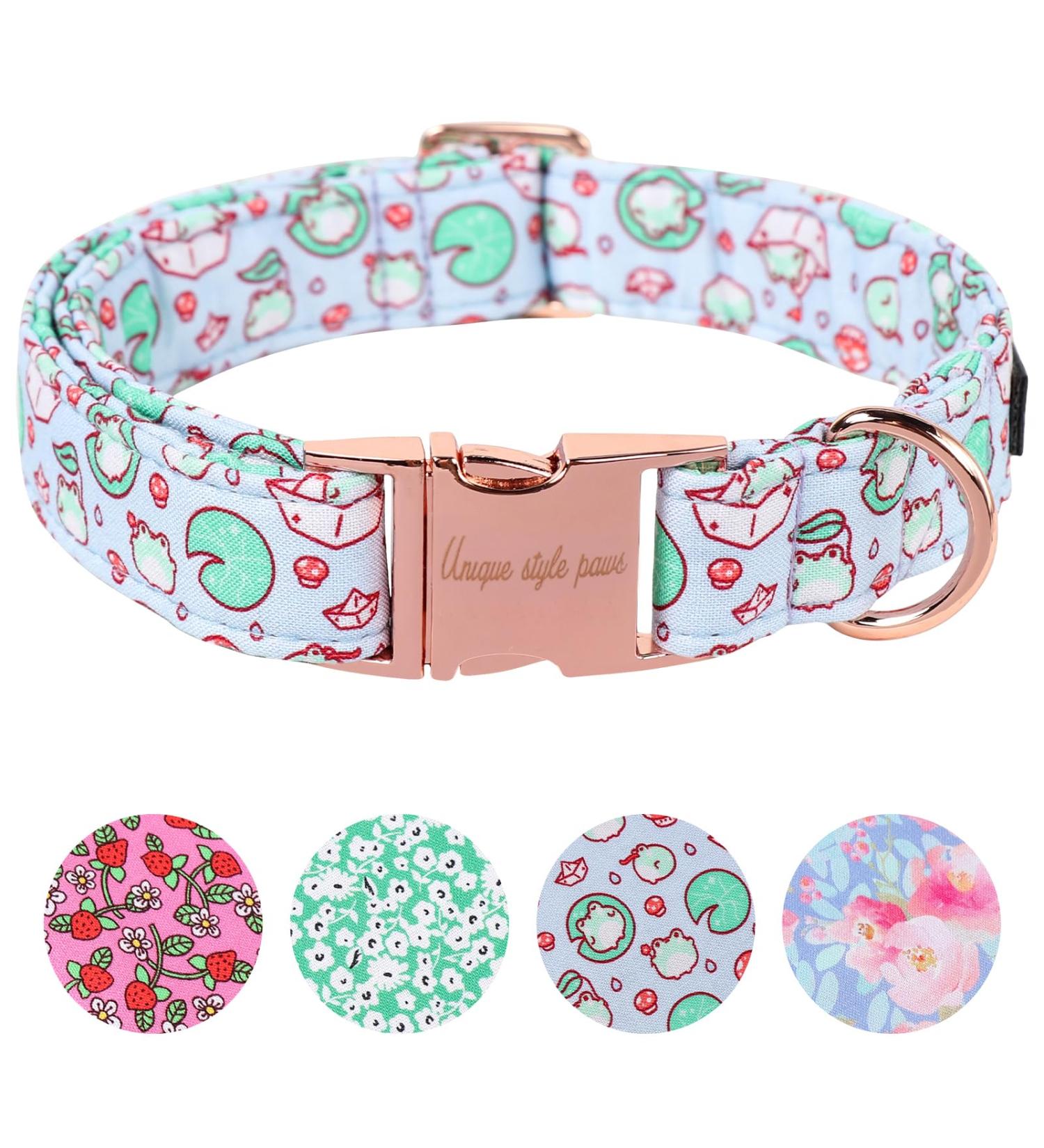 Unique Style Paws Summer Dog Collars - Lotus Frosch Cabbage Design for All Dog Sizes | Perfect Gifts for Small Medium & Large Dogs - Buy Online on GoSupps.com