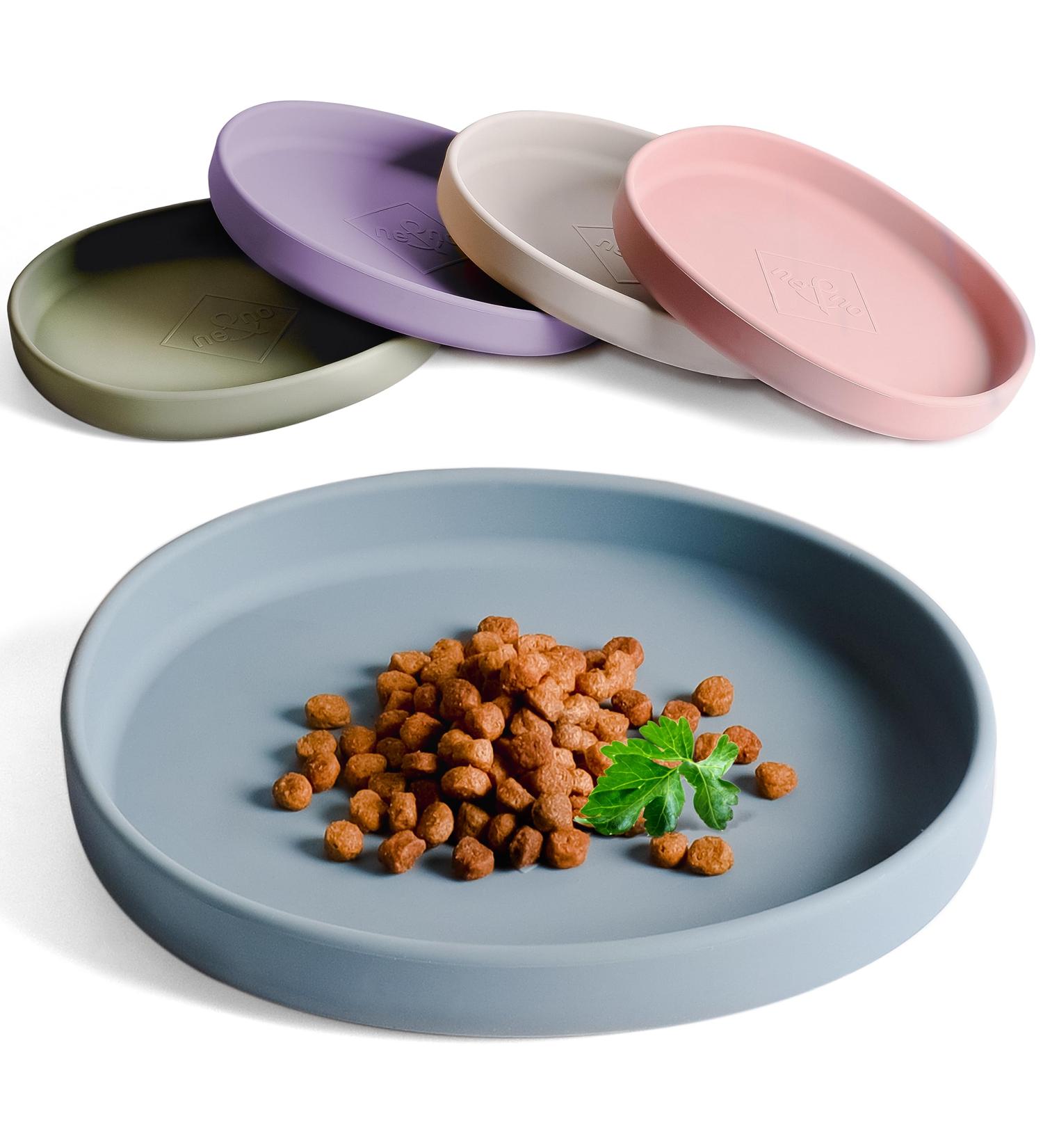NE & NO Food Bowl for Small Dogs & Puppies - Silicone Wide Design for Dry & Wet Food - Travel & Camping Bowl (Steel Blue) - Buy Online on GoSupps.com
