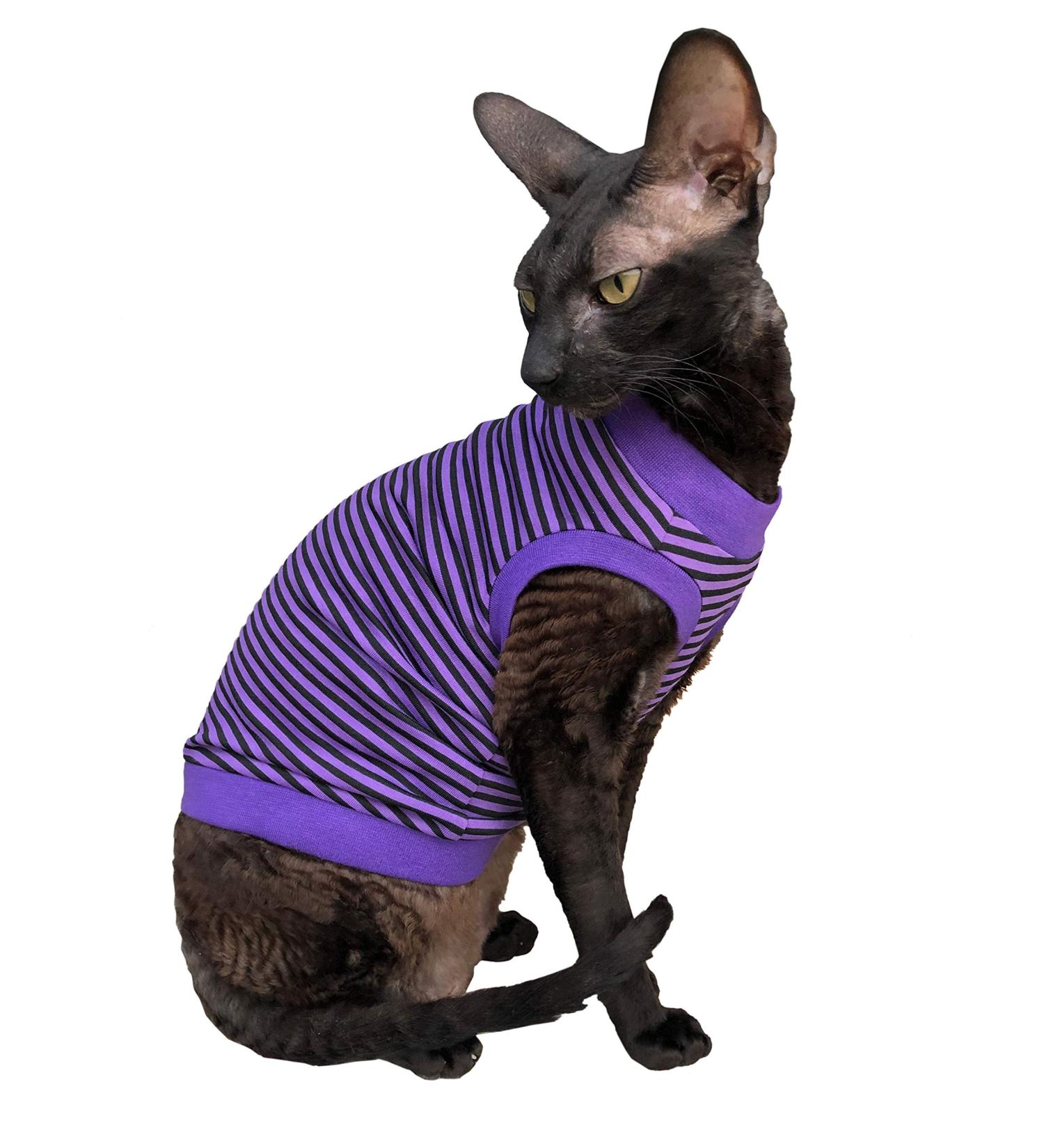 Kotomoda Cat's T-shirt Purple - Black stripes (S) S Purple - Buy Online on GoSupps.com