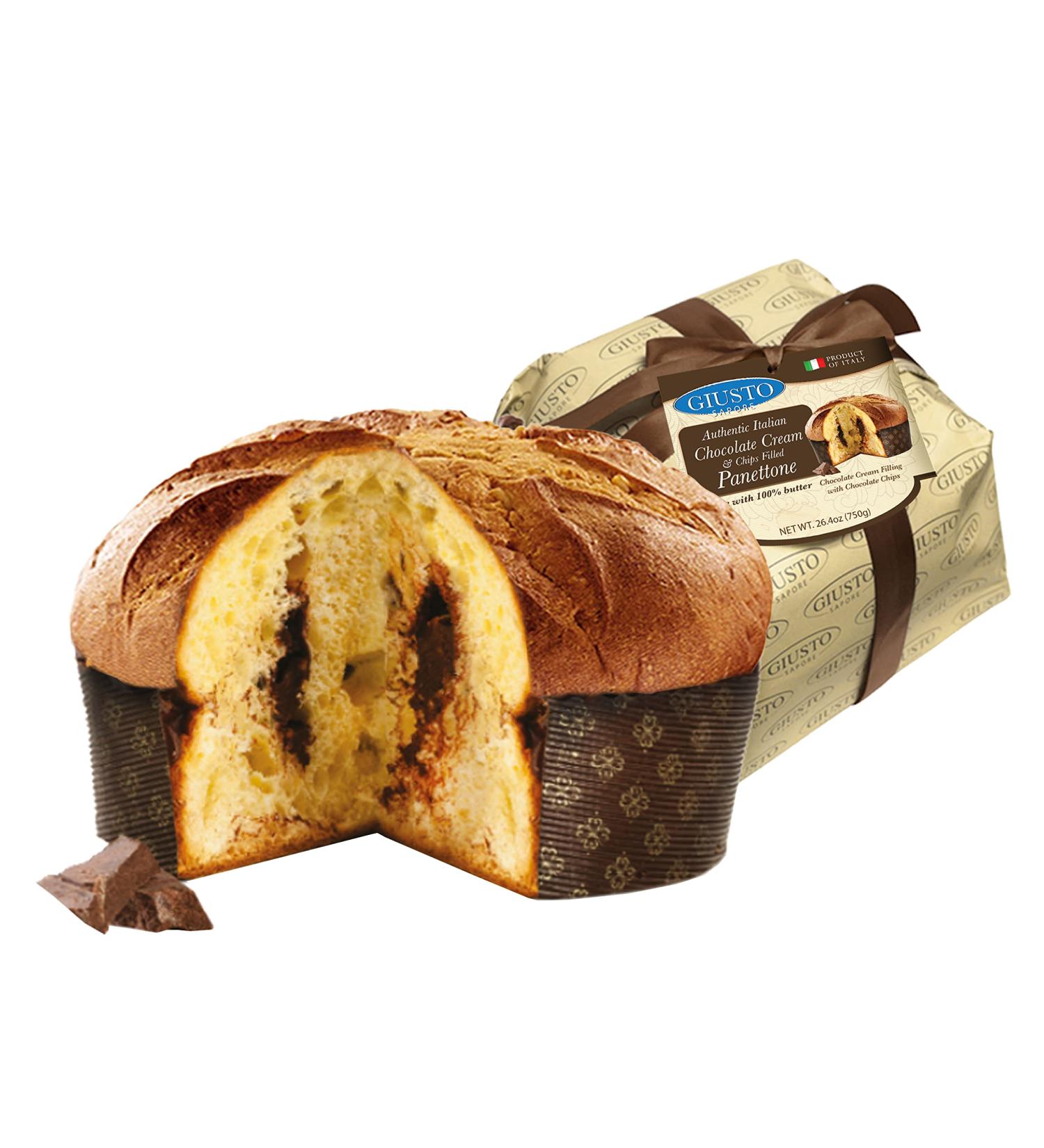 Giusto Sapore Italian Panettone Chocolate Gourmet Bread 26.4 oz | Traditional Dessert - Imported from Italy - Family Owned - Buy Online on GoSupps.com