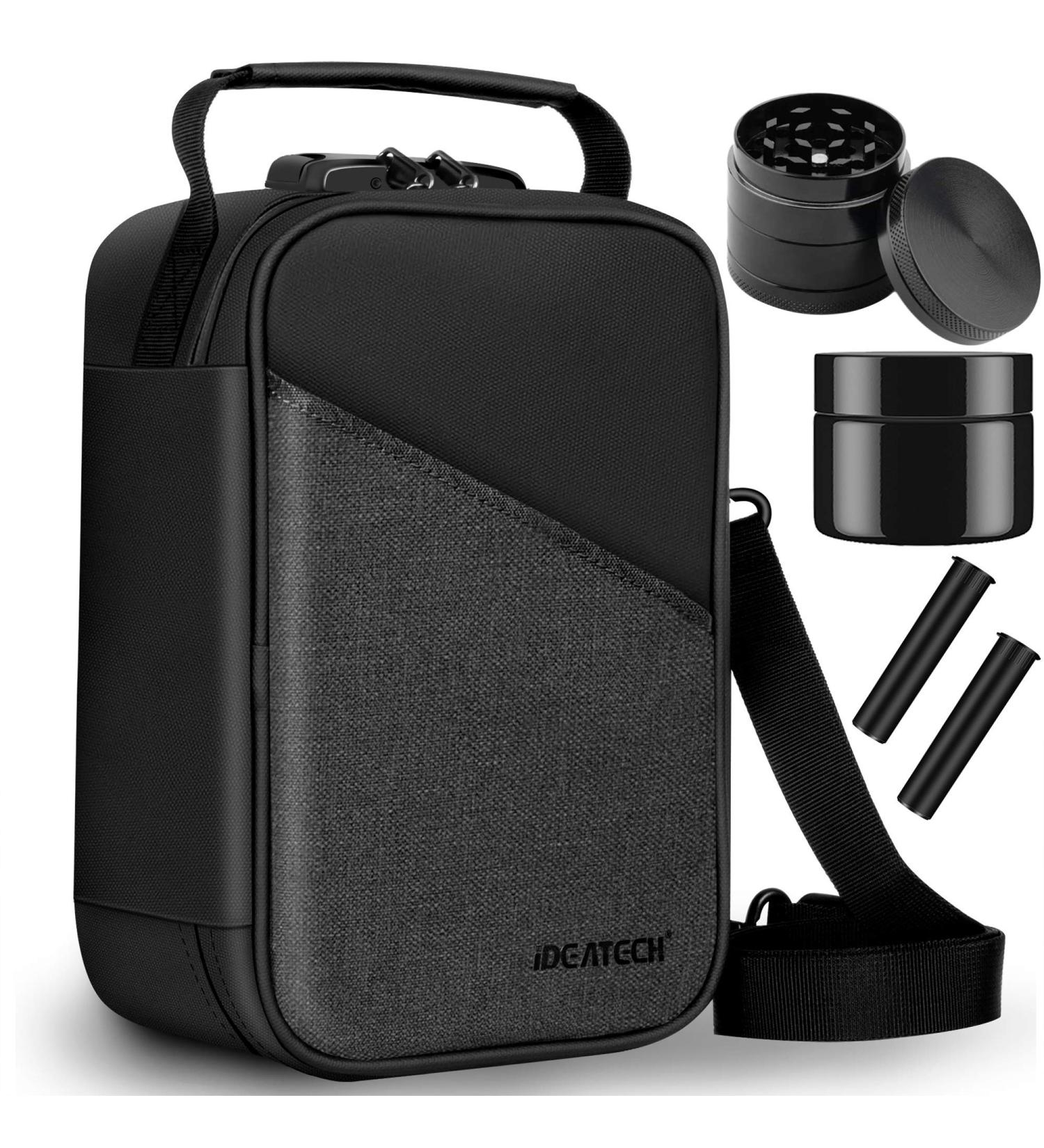 Smell Proof Bag with Lock | Odor Proof Stash Box & Pouch | Travel Storage Case | Birthday Gift for Men/Women - Black - Buy Online on GoSupps.com