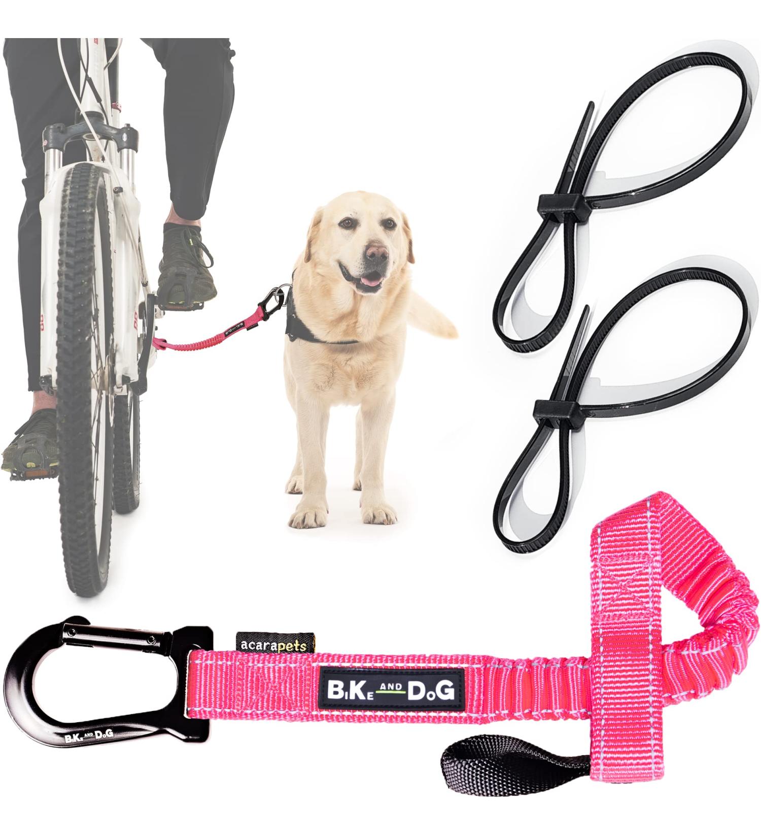 Bike and Dog - Patented Pink Bicycle Dog Leash with Toolless Attachment & Special Dishes - Ideal for Dog Lovers! - Buy Online on GoSupps.com