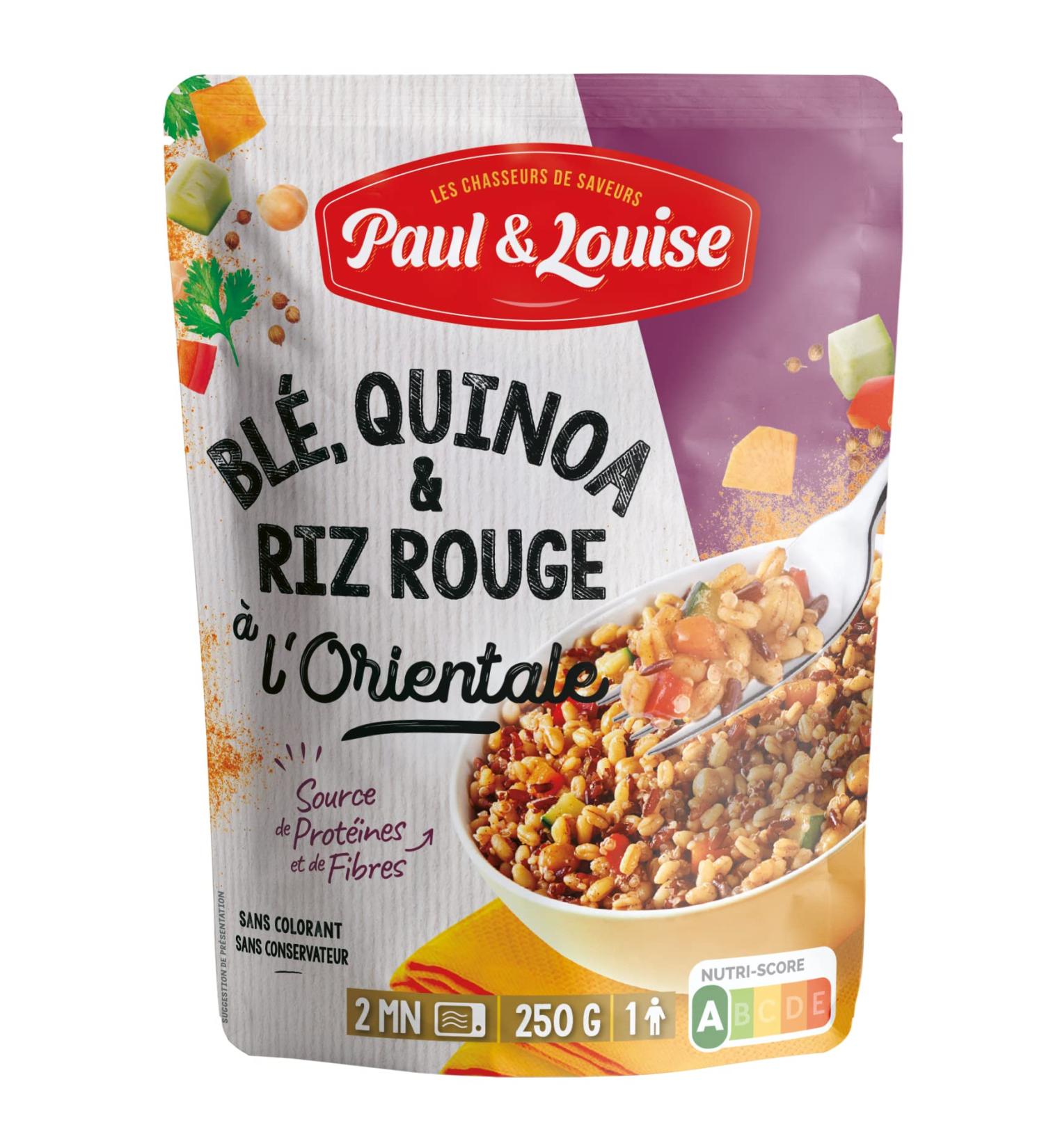Paul & Louise - Wheat Quinoa and Oriental Red Rice 250g - Source of Protein and Fiber - Ready in 2 minutes - Buy Online on GoSupps.com