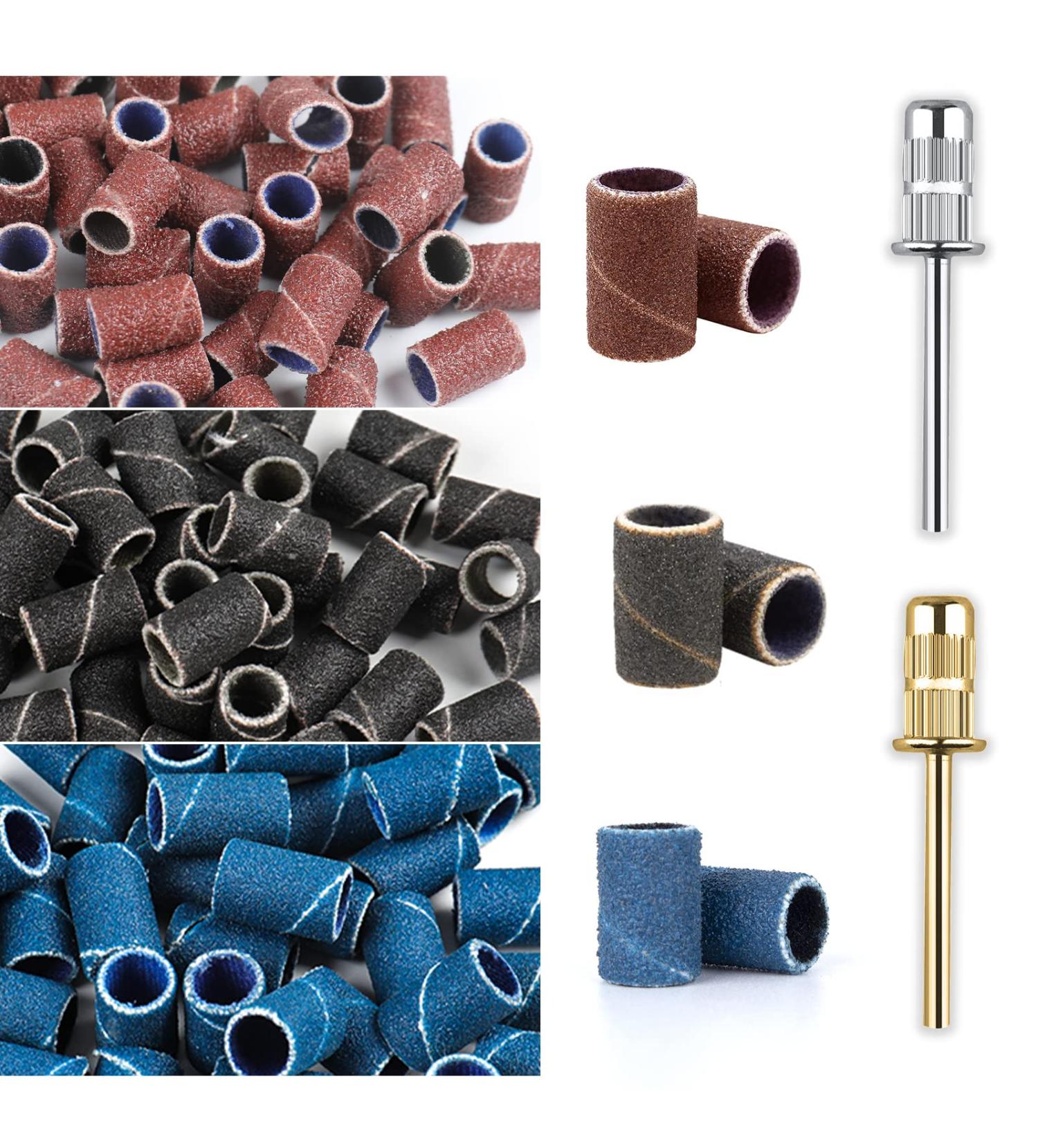 BQAN 300Pcs Nail Sanding Bands with 2Pcs Nail Drill Bits - 80120240 Grits - for Manicure Pedicures - Buy Online on GoSupps.com