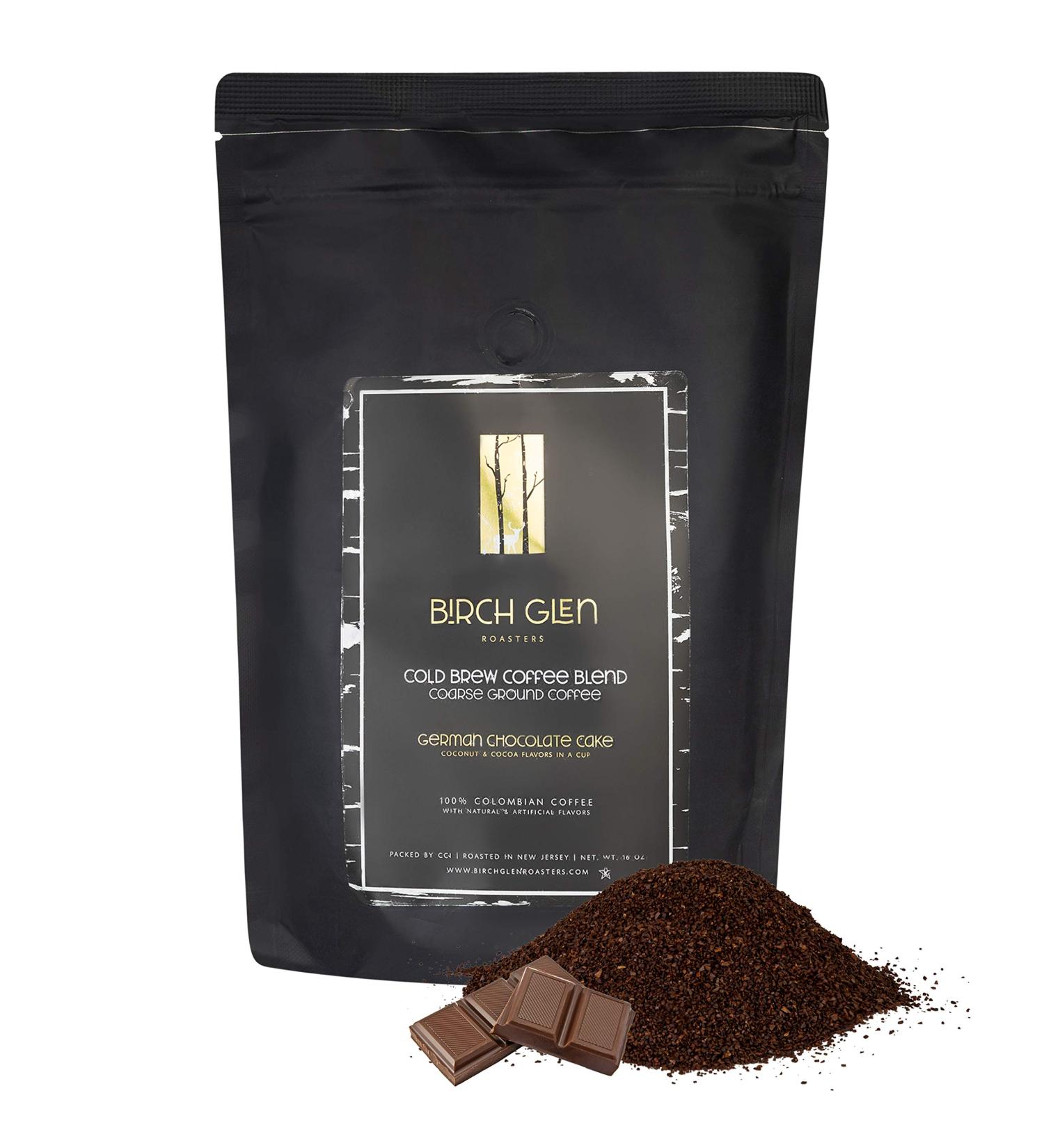 German Chocolate Cake Cold Brew Coffee Blend - 1 lb Coarse Ground Colombian Beans by Birch Glen Roasters - Buy Online on GoSupps.com