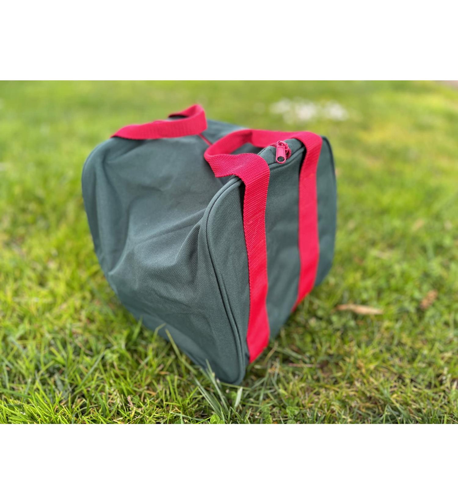 BuyBocceballs Heavy Duty Nylon Bocce Bag - Green with Red Handles - Buy Online on GoSupps.com