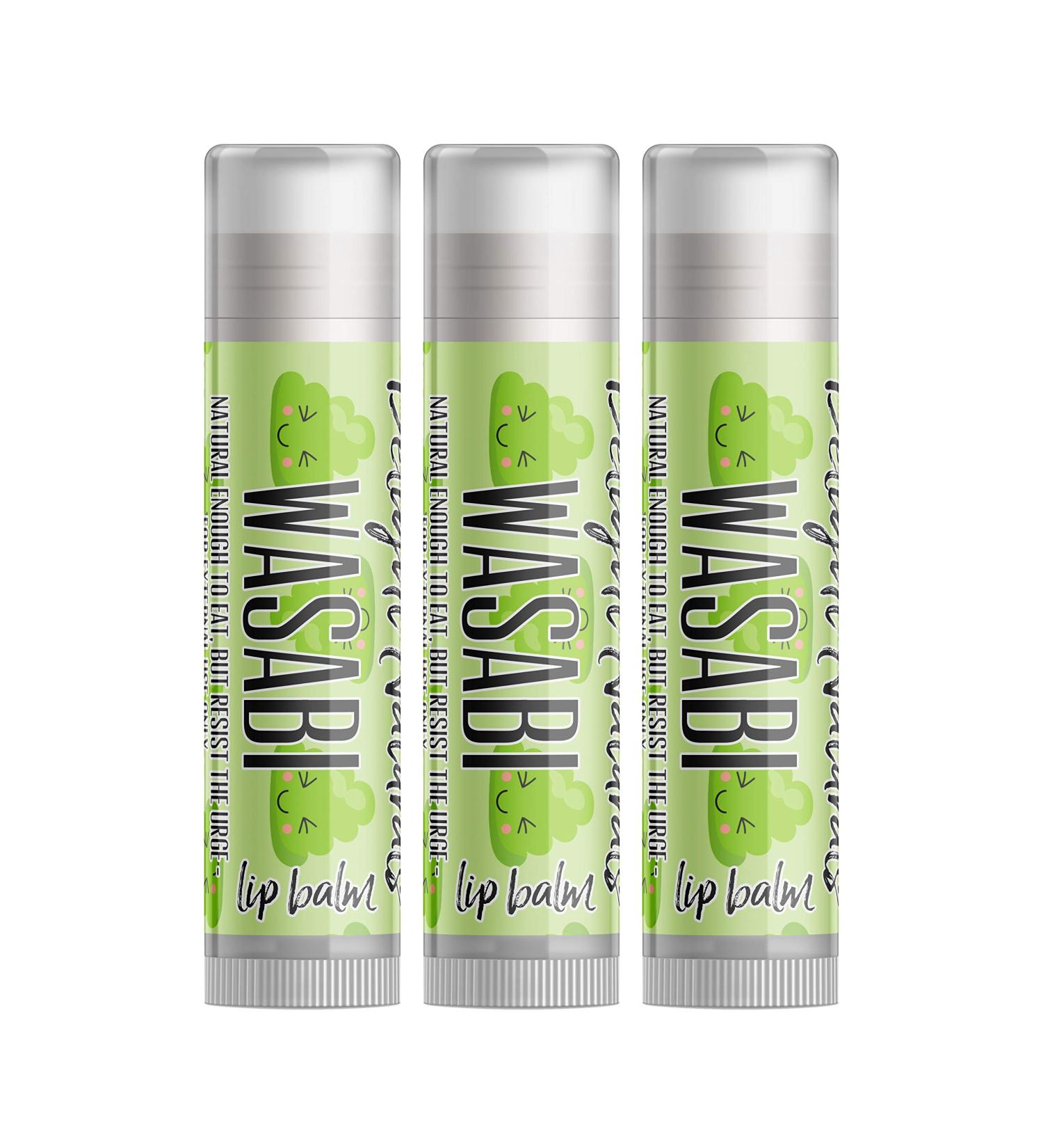 Wasabi Lip Balm - Three Pack - Special Edition - Unique Spicy Lip Balm 3 Count