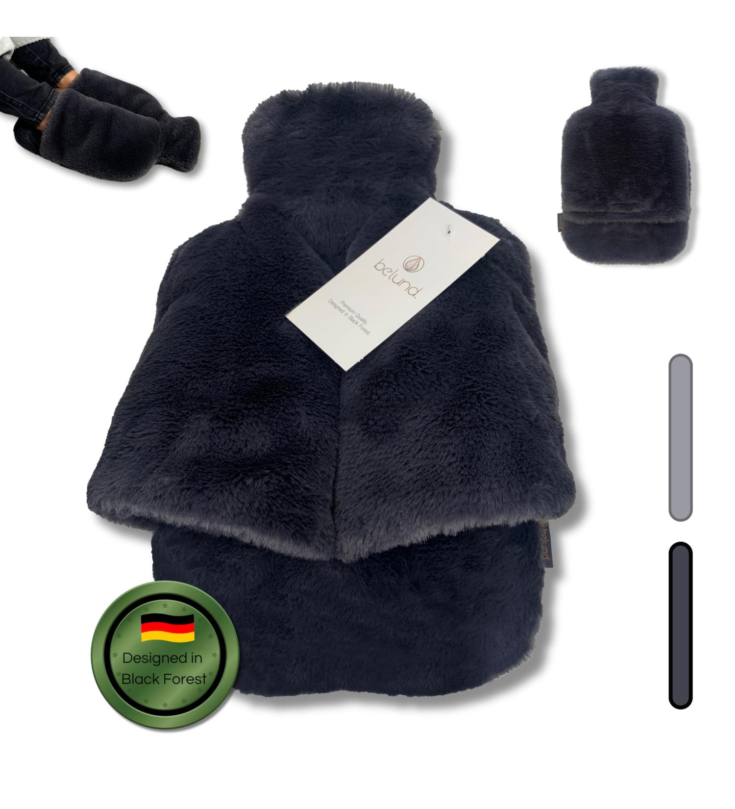 Belund. Premium Foot Warmers - Extra Thick Plush Cover 2-in-1 Bed & Foot Heat Bottle No Electricity Needed Super Fluffy Hot Water Bottle in Anthracite - Buy Online on GoSupps.com