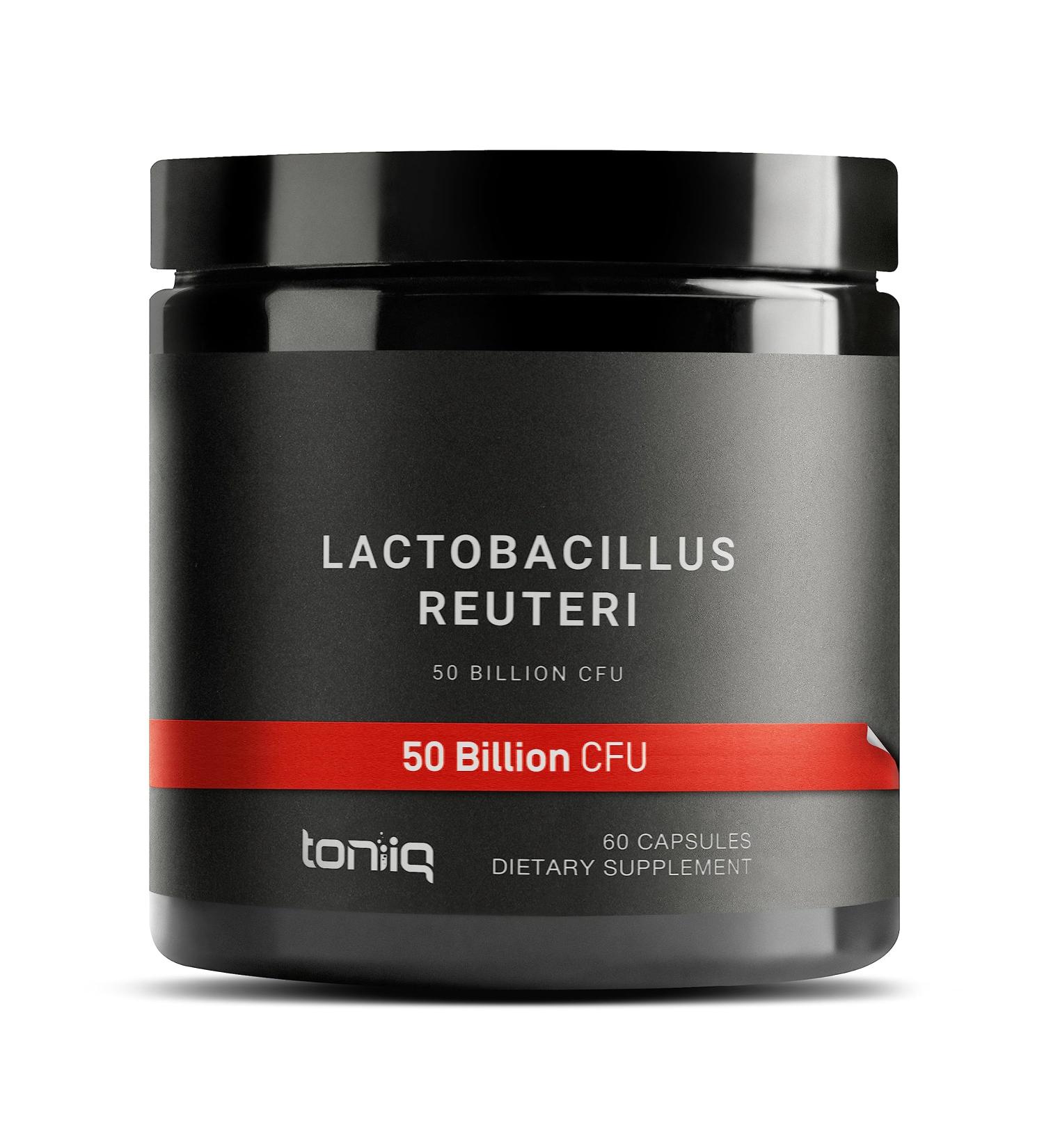 Toniiq 50 Billion CFU Lactobacillus Reuteri Probiotic 50mg per Serving - L Reuteri Probiotics - Highest CFU Count Lactobacillus Reuteri Probiotic - 60 Vegetarian Capsules - 60 Servings 60 Count (Pack of 1) - Buy Online on GoSupps.com