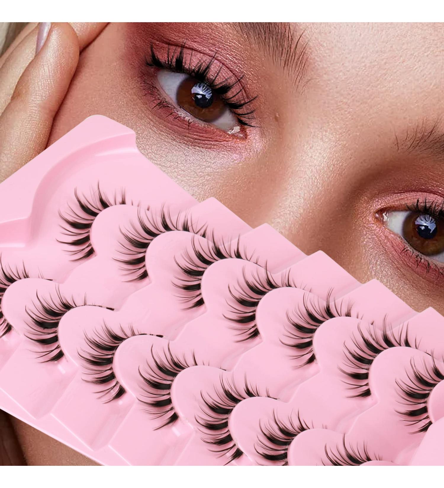 Manga Lashes Natural Look Faux Mink Soft Wispy Tapered End Reusable False Eyelashes - 7 Pairs - Buy Online on GoSupps.com
