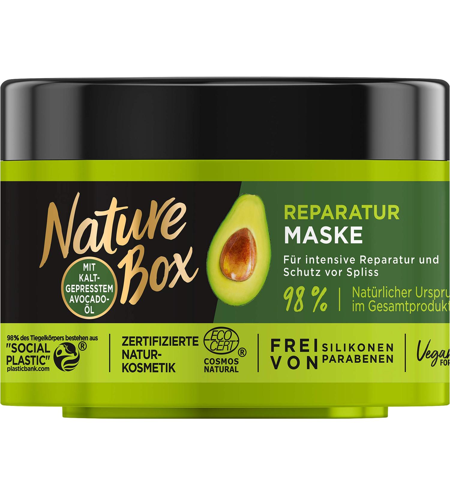 Nature Box Avocado Oil Repair Mask | 200ml Hydrating Treatment - International Shipping Available - Buy Online on GoSupps.com