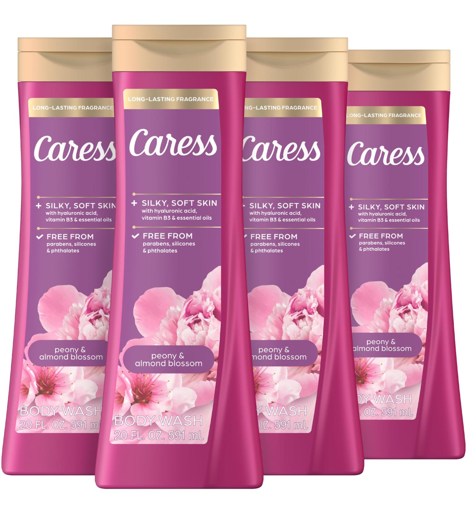 Caress Moisturizing Peony & Almond Blossom Body Wash For Fresh Smooth Skin Body Soap To Soothe & Unwind 20 fl oz Pack of 4 - Buy Online on GoSupps.com