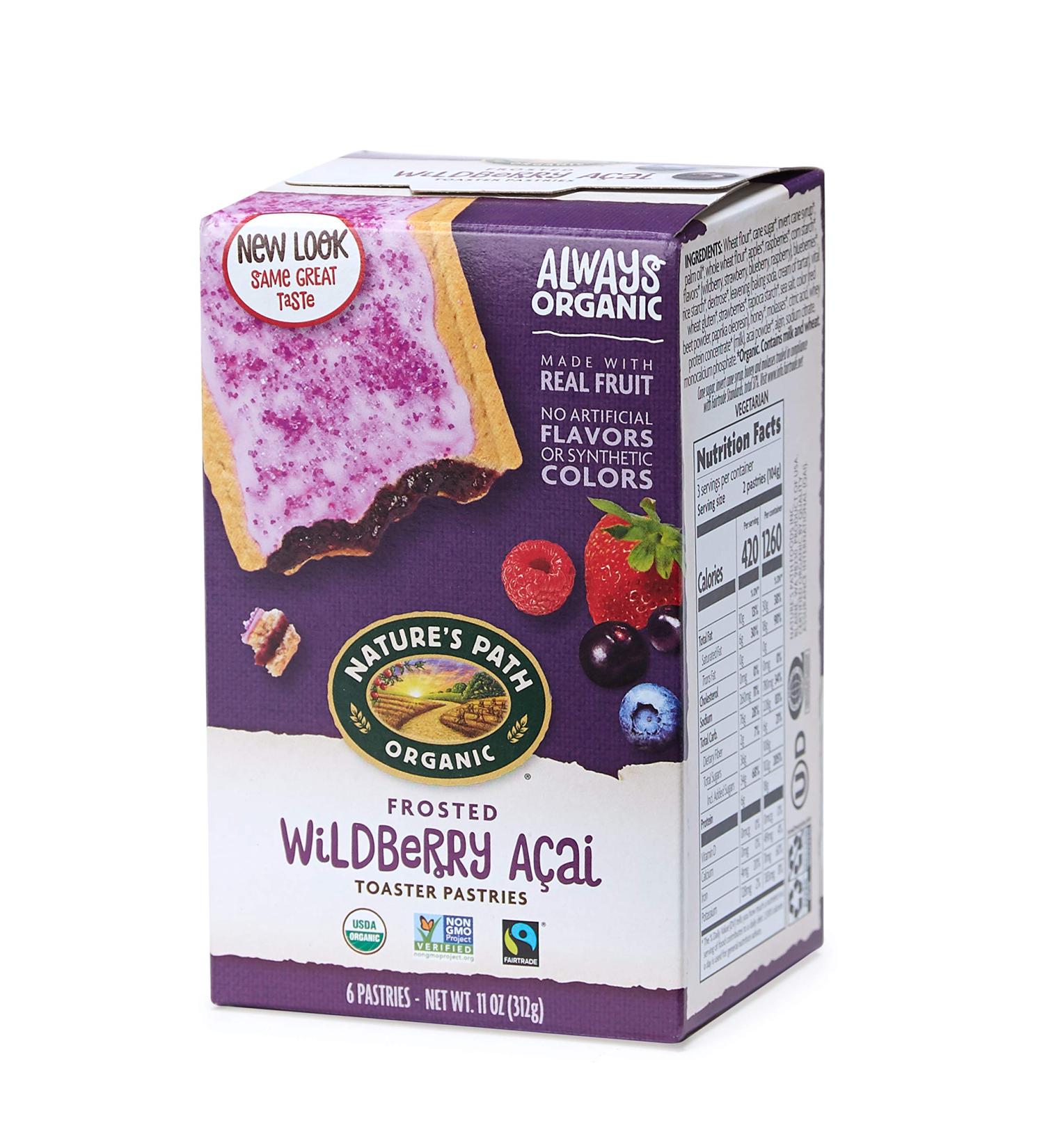 Nature's Path Organic Frosted Wildberry Acai Toaster Pastries - 11oz (Pack of 12) | Non-GMO, Real Fruit - Buy Online on GoSupps.com