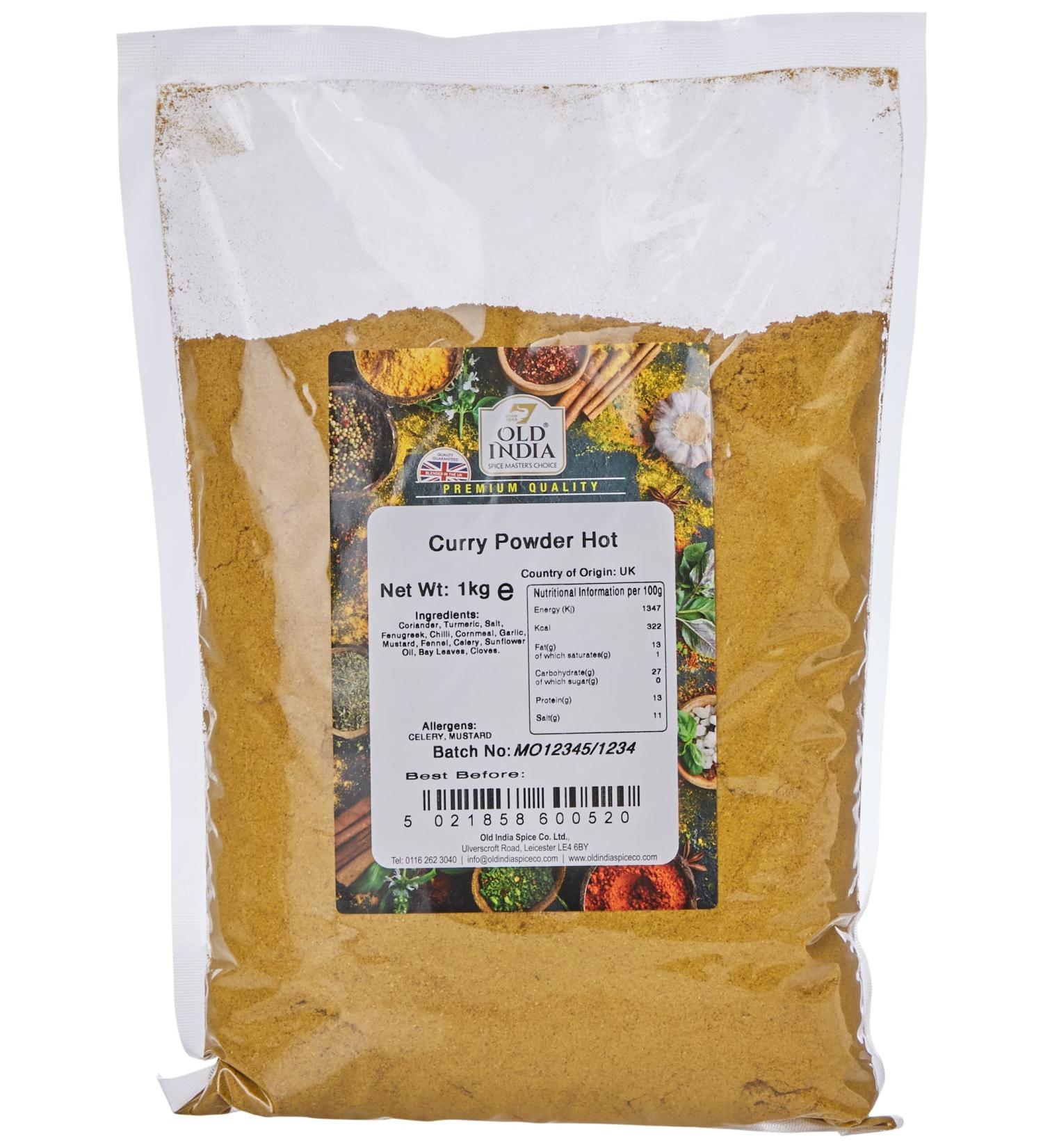 Old India Hot Curry Powder 1kg - Authentic Blend for Spicy Indian Dishes - Buy Online on GoSupps.com