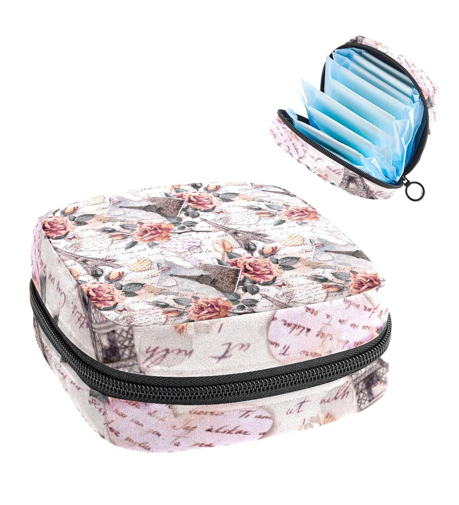 Women's Floral Storage Pockets Stillpad Holder - Portable Period Kit Bag for Girls | Stylish Feminine Product Bag - Buy Online on GoSupps.com