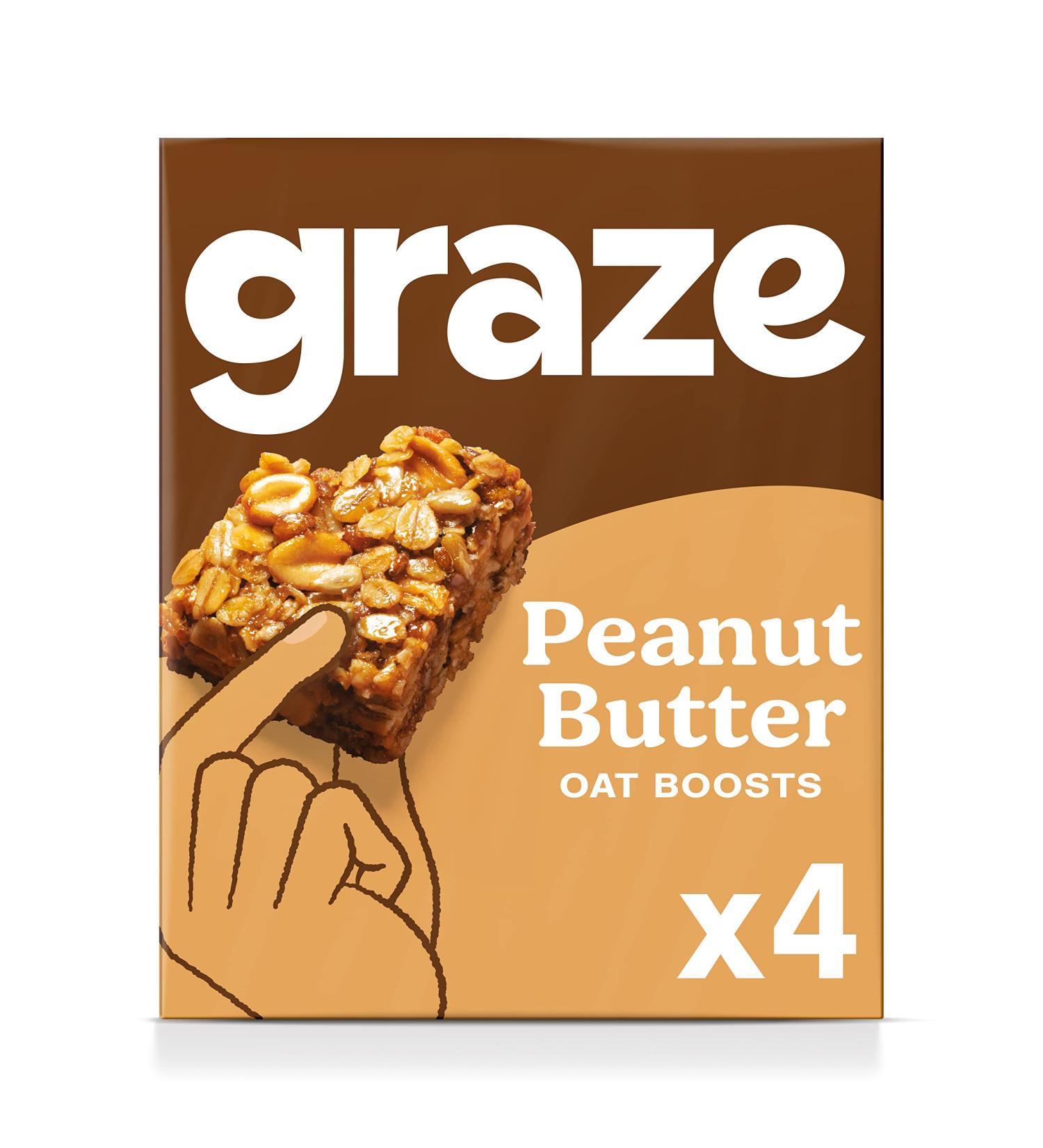 Graze Healthy Snacks - Peanut Butter Protein Oat Bar Vegan friendly 4x30g - Buy Online on GoSupps.com