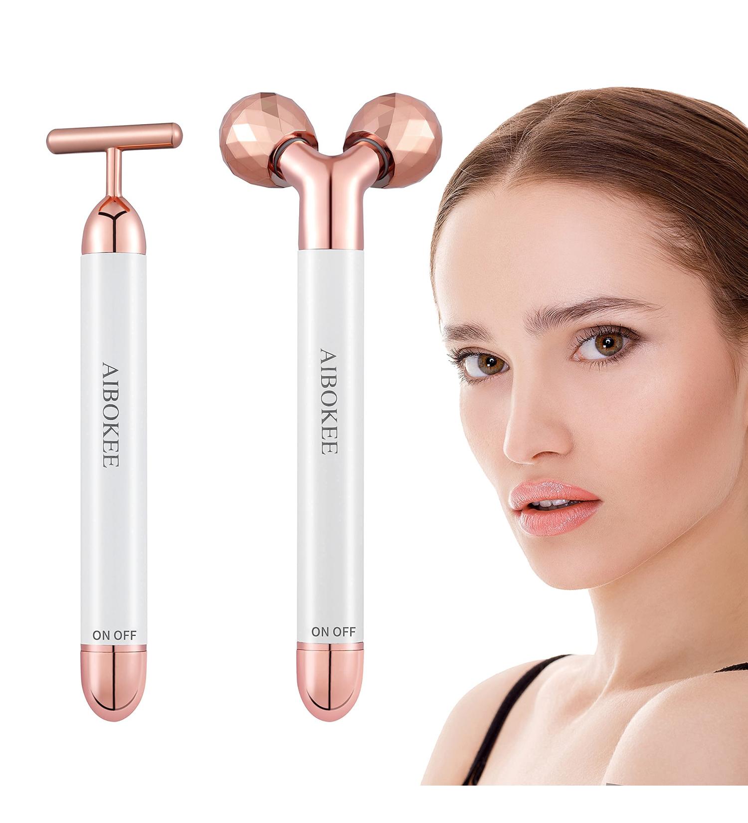 2 in 1 Electric Face Massager - 3D Roller and T Shape Kit for Anti Wrinkles, Skin Tightening, and Firming - Buy Online on GoSupps.com