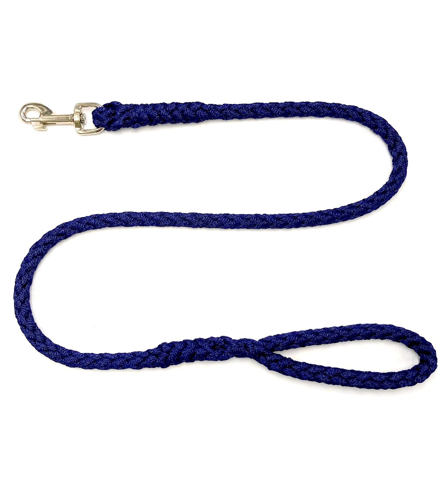 Dog leash large dogs jumbo with hand loop up to 80 kg / guide leash / practice line / training line very stable 17 colors (4m navy blau) 4M navyblau