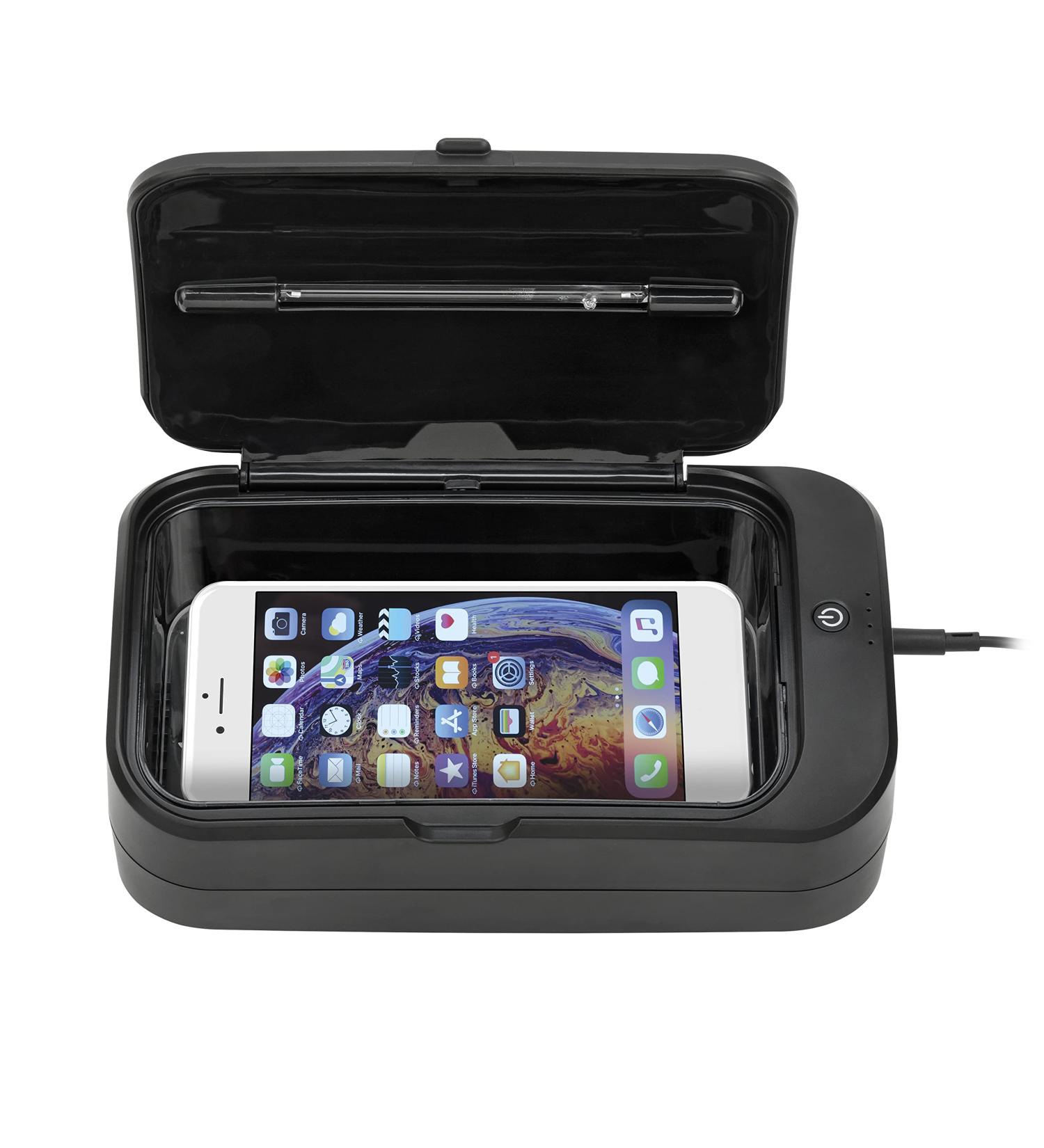 GermGuardian GG900 UV-C Portable Phone Sanitizer - Total Clean Cycle, Reduces Germs & Bacteria on Cell Phones, Glasses, Keys, IDs - Black - Buy Online on GoSupps.com