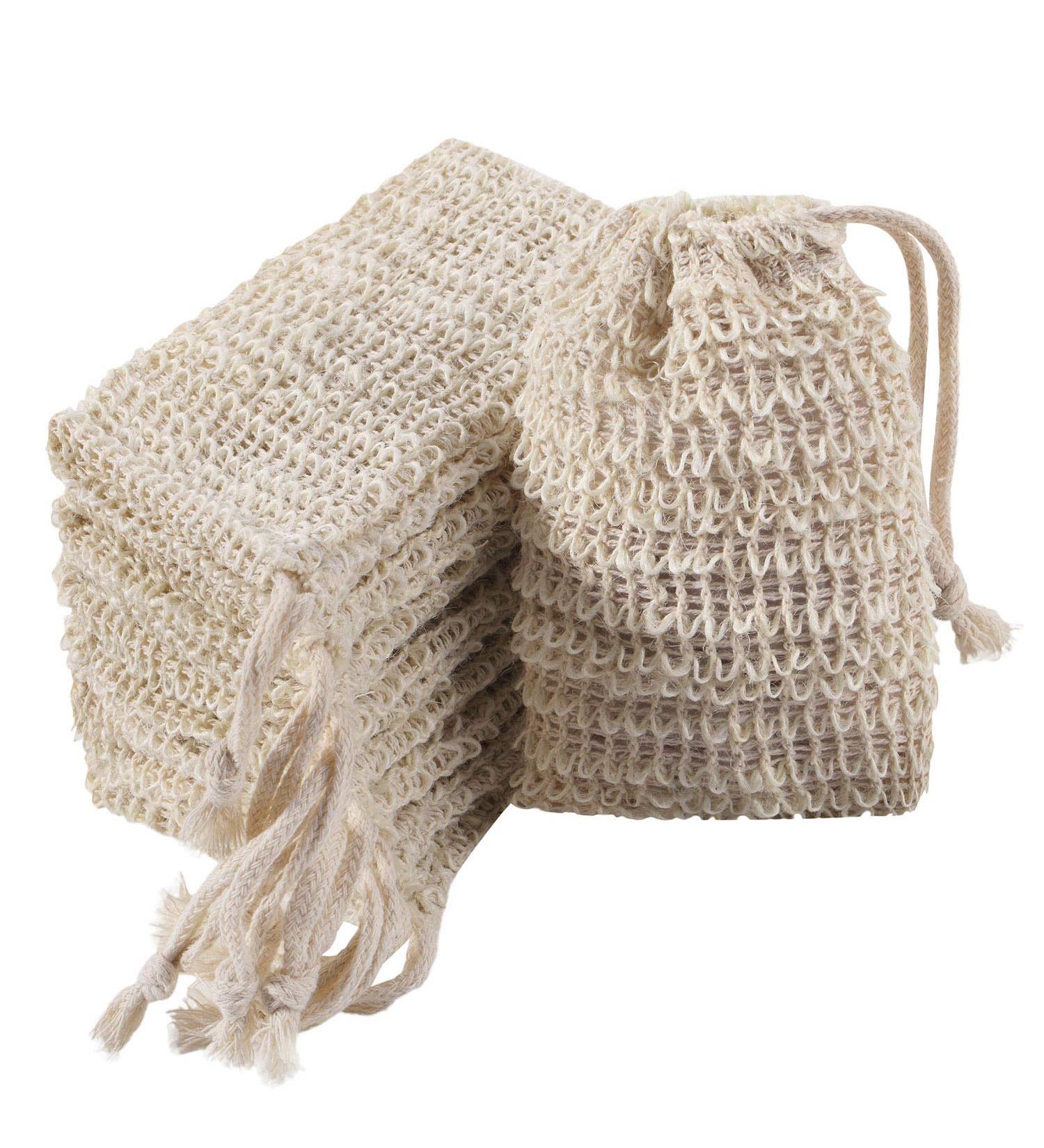 Trounistro 30 Pack Exfoliating Soap Bags - Natural Ramie Material - Handmade Mesh Pouch with Drawstring for Bath & Shower - Soap Saver - Buy Online on GoSupps.com