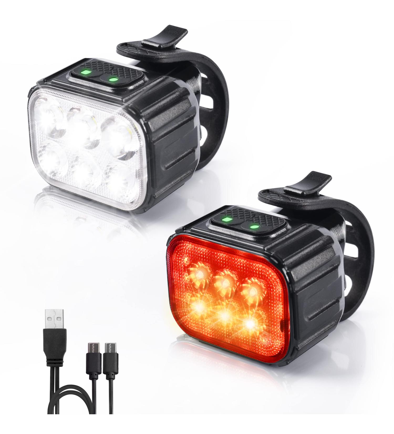Newlight66 USB Rechargeable LED Bike Headlight and Taillight Combo for Night Riding - Buy Online on GoSupps.com
