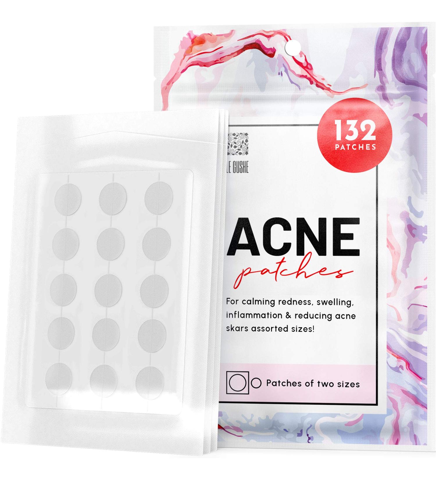 LE GUSHE Acne Patches 132 Dots | 3 Sizes 8mm, 10mm, 12mm | Hydrocolloid Pimple Blemish Treatment - Buy Online on GoSupps.com