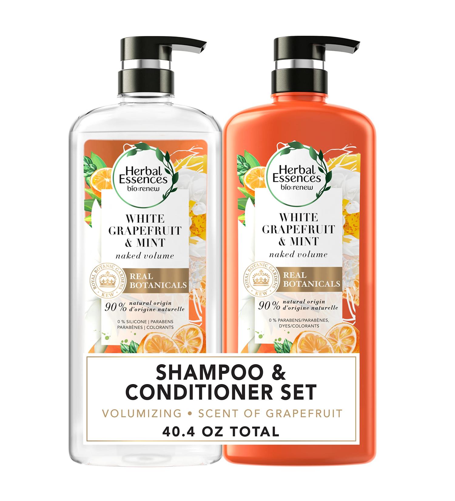 Herbal Essences Bio Renew White Grapefruit & Mosa Mint Naked Volume Shampoo & Conditioner Kit - 20.2 fl oz - For Fine Hair - Color Safe - Buy Online on GoSupps.com