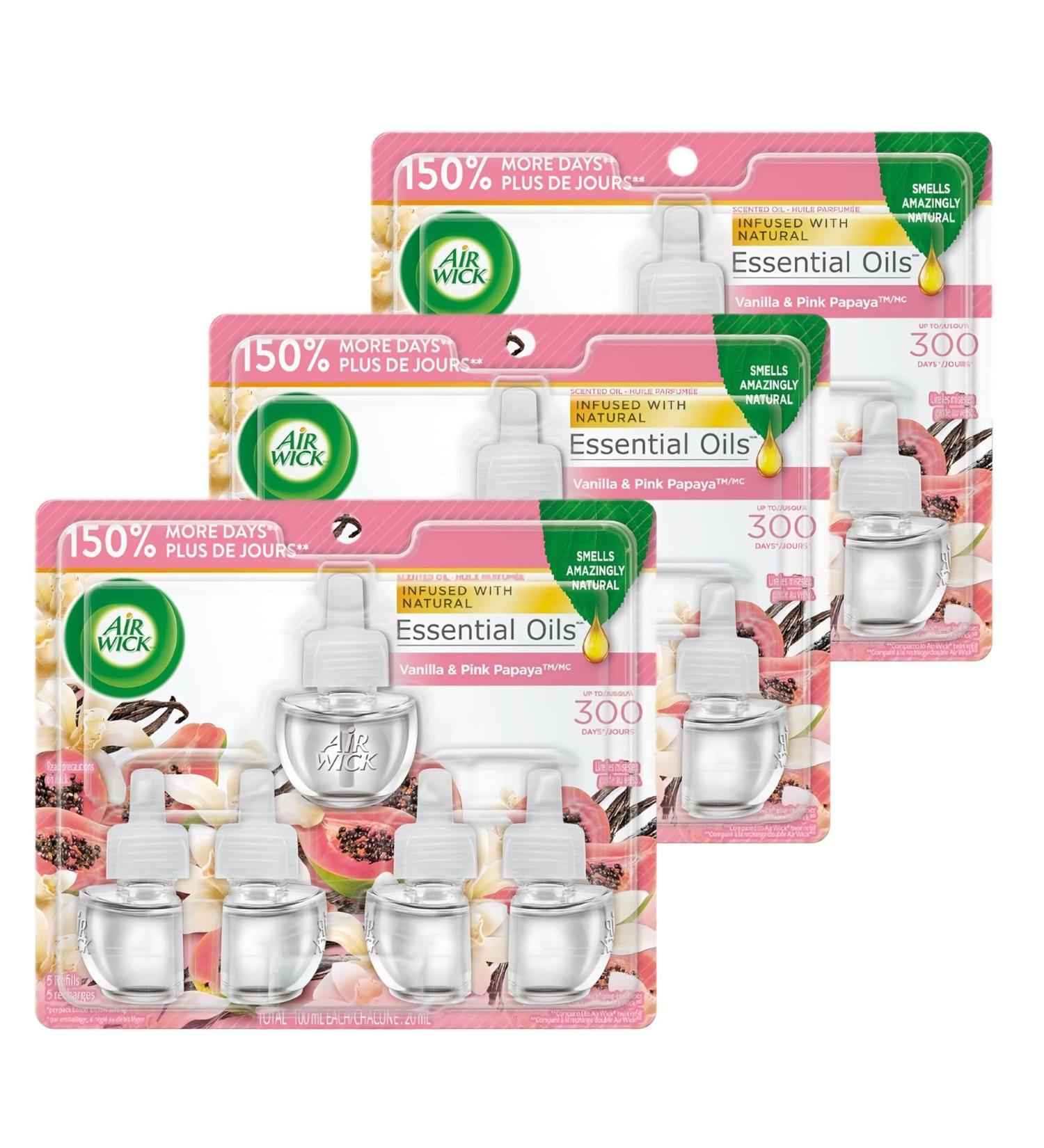 Air Wick Plug in Scented Oil 5 Refills Vanilla & Pink Papaya 20 mL (Pack of 3) - Buy Online on GoSupps.com