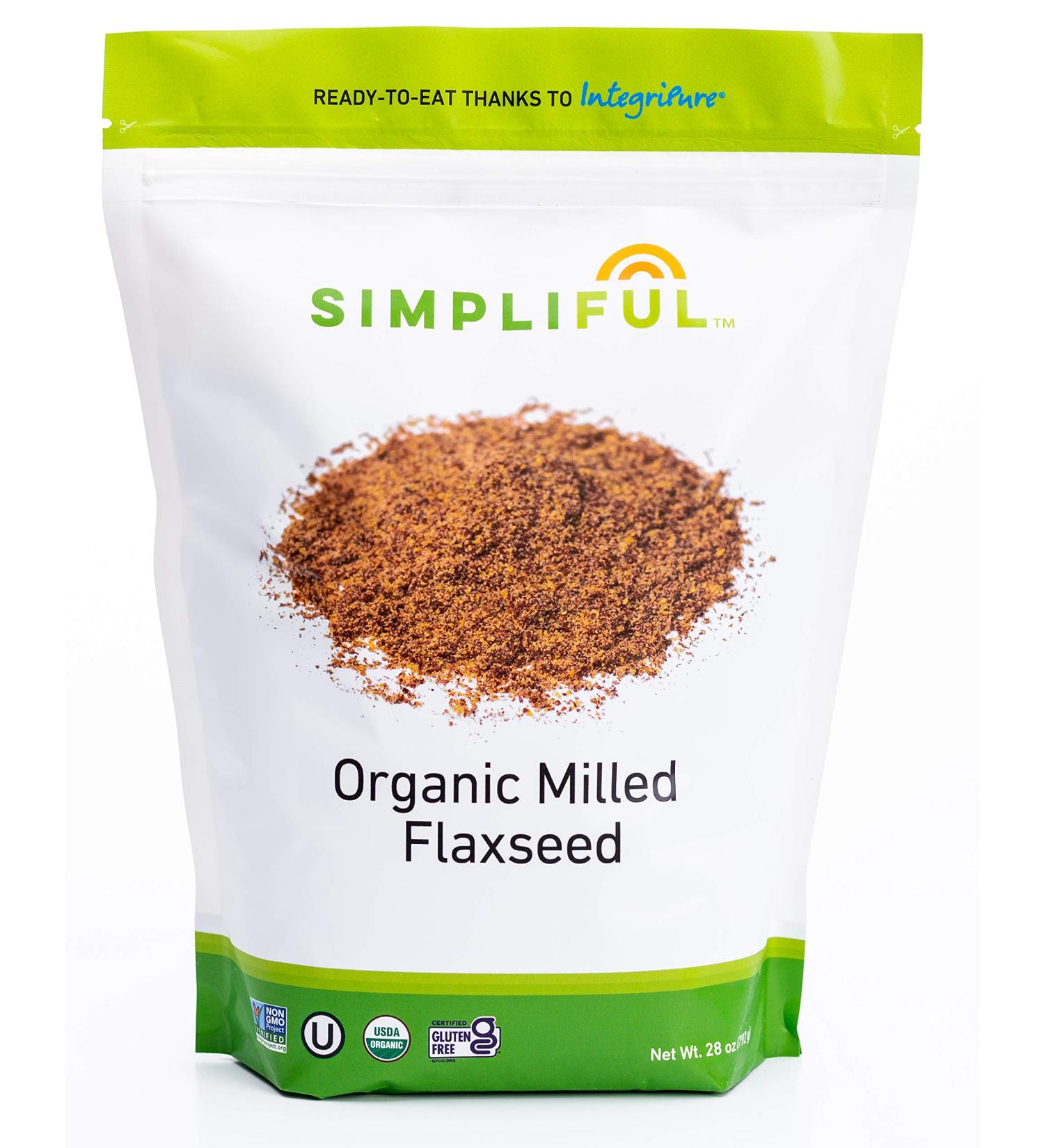 Simpliful Organic Milled Brown Flaxseed 28oz - IntegriPure 1.75lb Pack - Ready-to-Eat Superfood - Buy Online on GoSupps.com