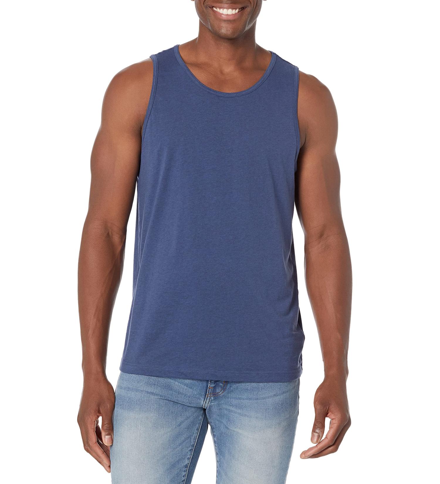 Amazon Essentials Men's Regular-Fit Tank Top - Large Blue Heather - Buy Online on GoSupps.com