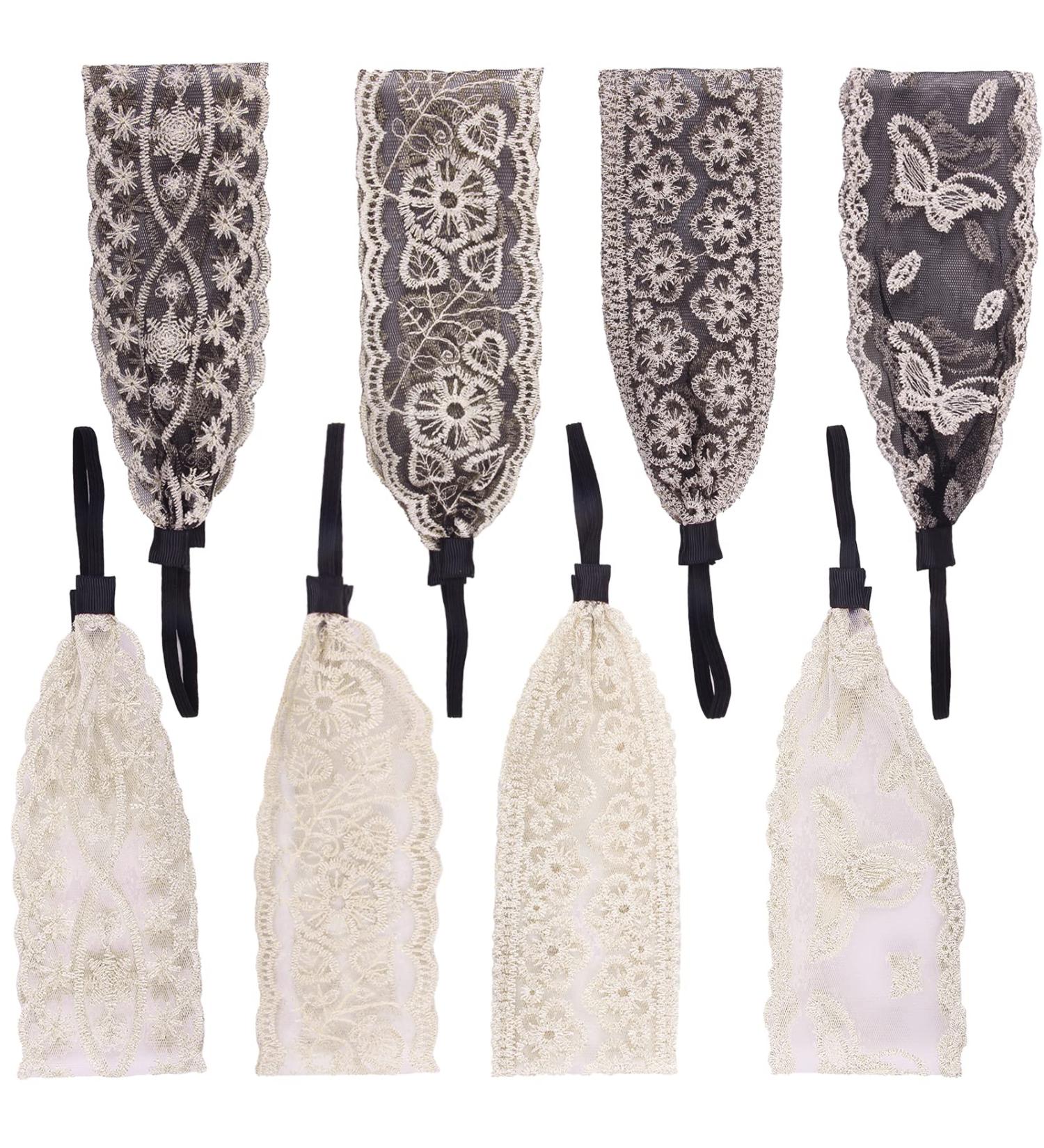 Zifengcer Lace Headbands for Women Girls - Set of 8 Elegant Stretch Wide Headwraps - Buy Online on GoSupps.com