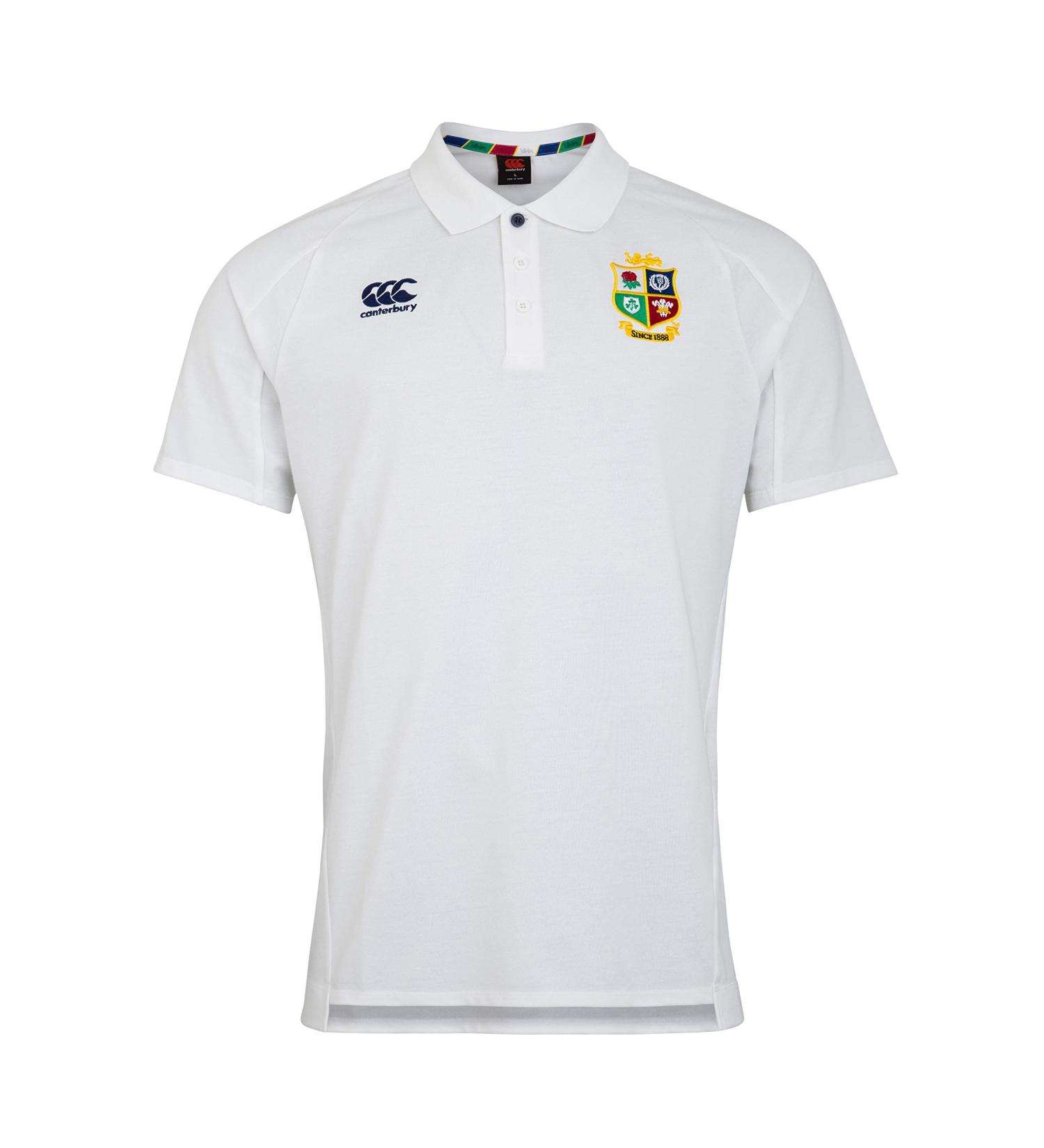 Canterbury Men's British and Irish Lions Rugby Piqu Polo Shirt - S Bright White | International Shipping Available - Buy Online on GoSupps.com