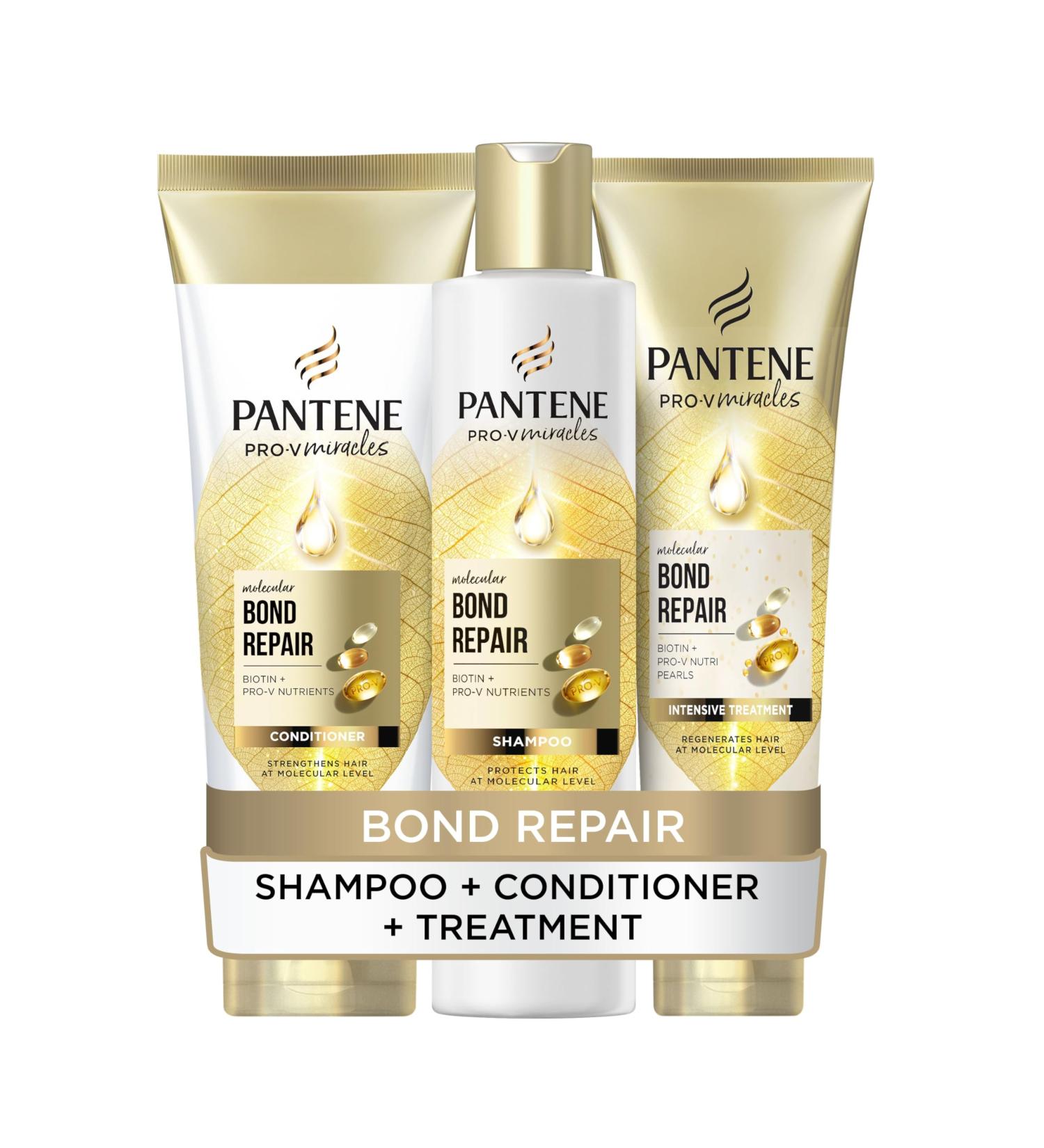 PANTENE Bond Repair Shampoo and Conditioner Set with Deep Conditioning Hair Mask Treatment for Dry Damaged Hair Hair Care Gift Set with Shampoo 250ml + Conditioner 160ml + Treatment 150ml Products 186.67 ml (Pack of 3) Bundle - Buy Online on GoSupps.com