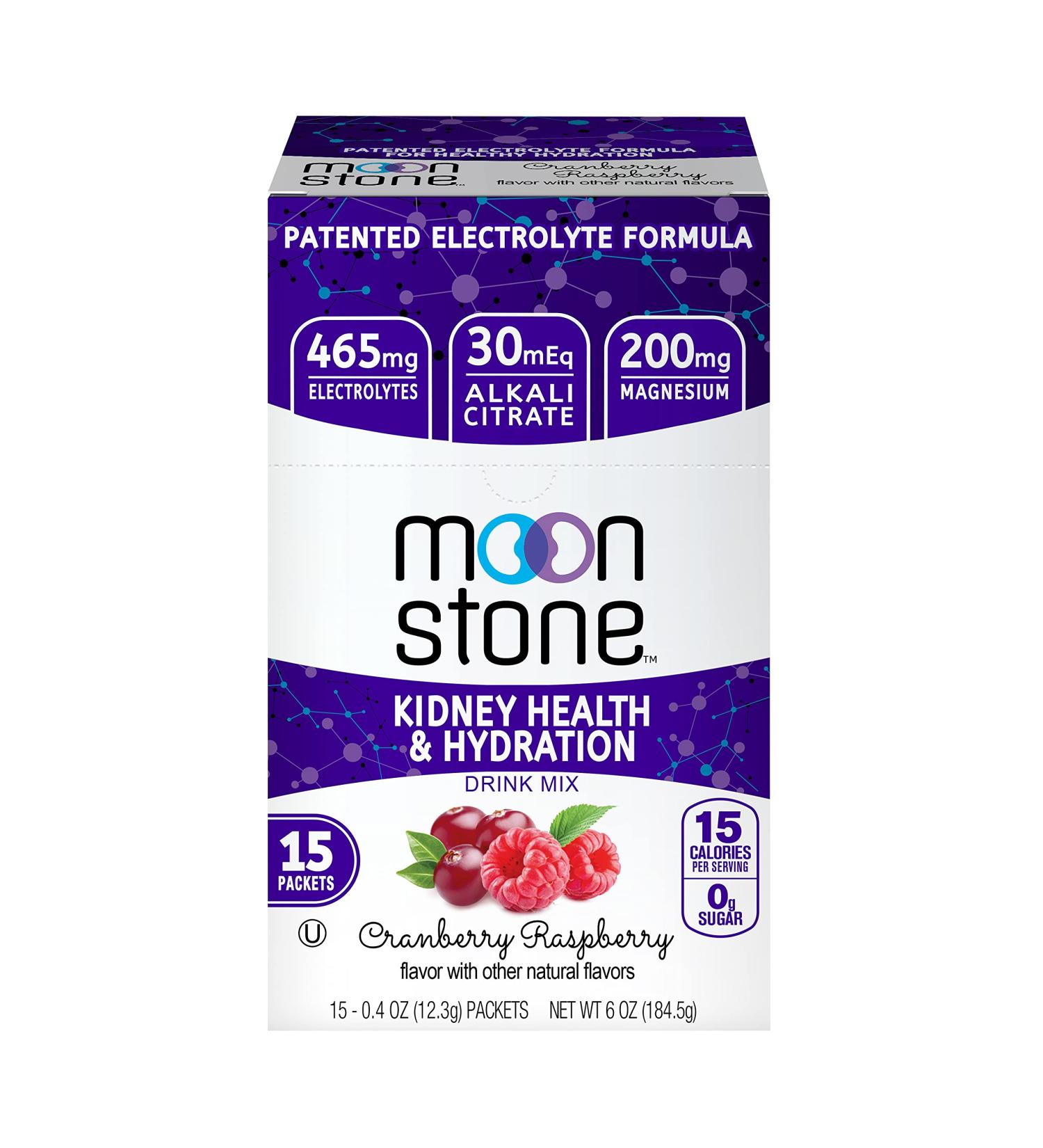 Moonstone Nutrition Kidney Support Drink Mix | Keto Electrolyte Hydration Powder | Stone Prevention | Chanca Piedra Alternative | Magnesium & Potassium | Cranberry Raspberry | 15 Pack - Buy Online on GoSupps.com
