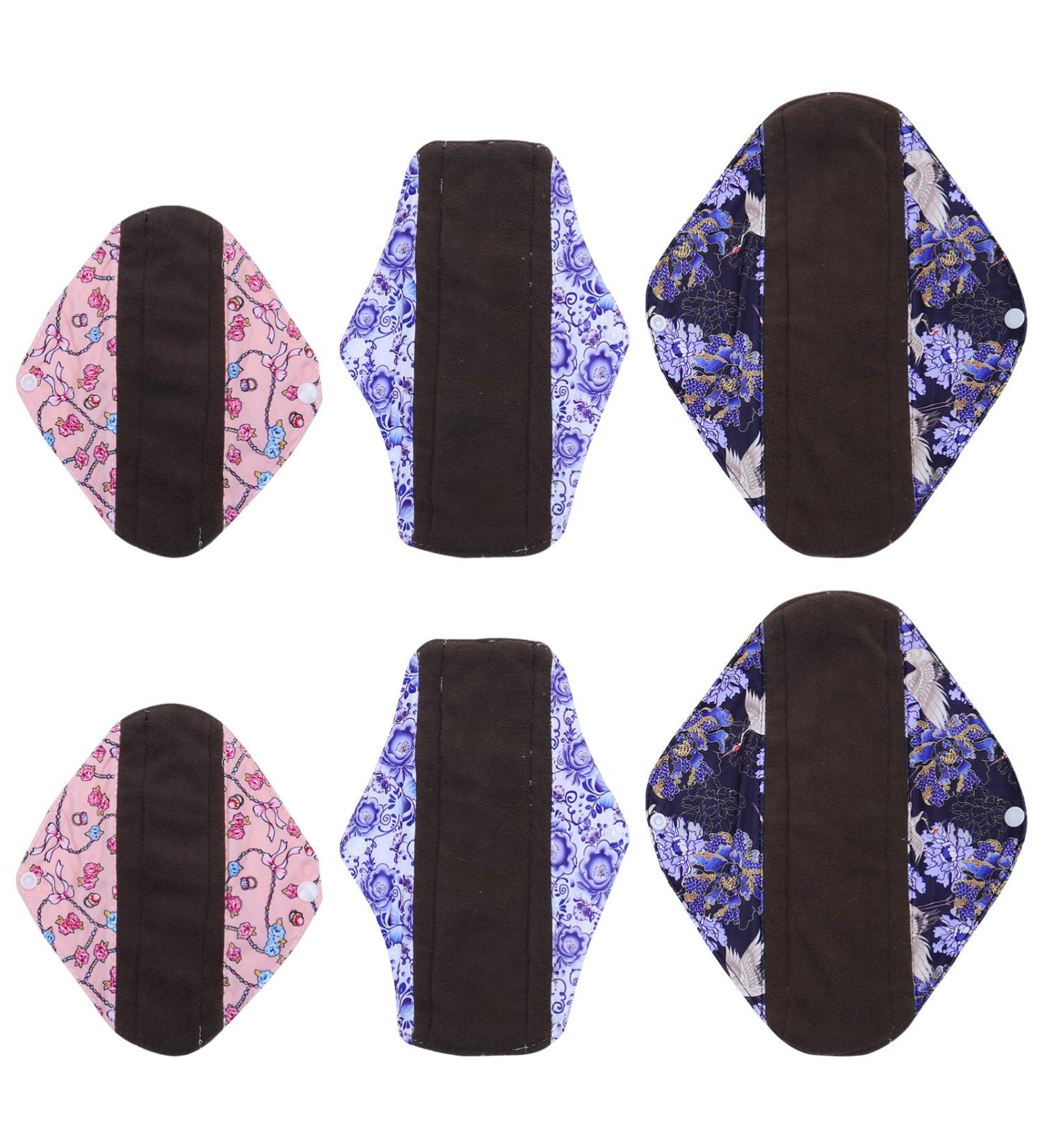HEALLILY 6-Pack Reusable Washable Cloth Menstrual Pads | Eco-Friendly Sanitary Solutions for Ultimate Comfort - Buy Online on GoSupps.com