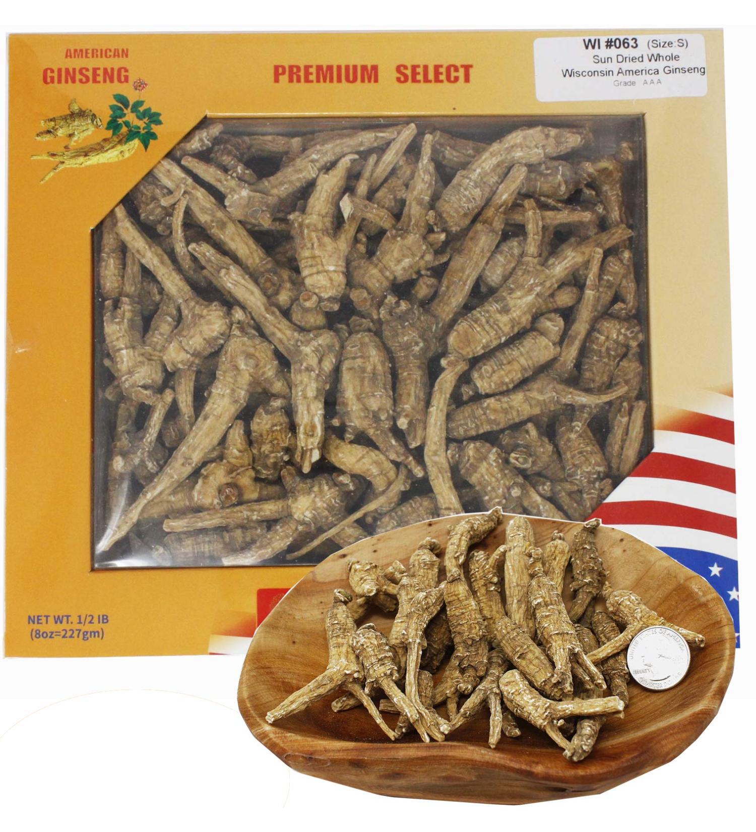 DABC OAK LAND 8OZ/Box American Ginseng Hand-Selected Wisconsin Farmed Ginseng Root Long Cultivated Wisconsin American Ginseng - Buy Online on GoSupps.com