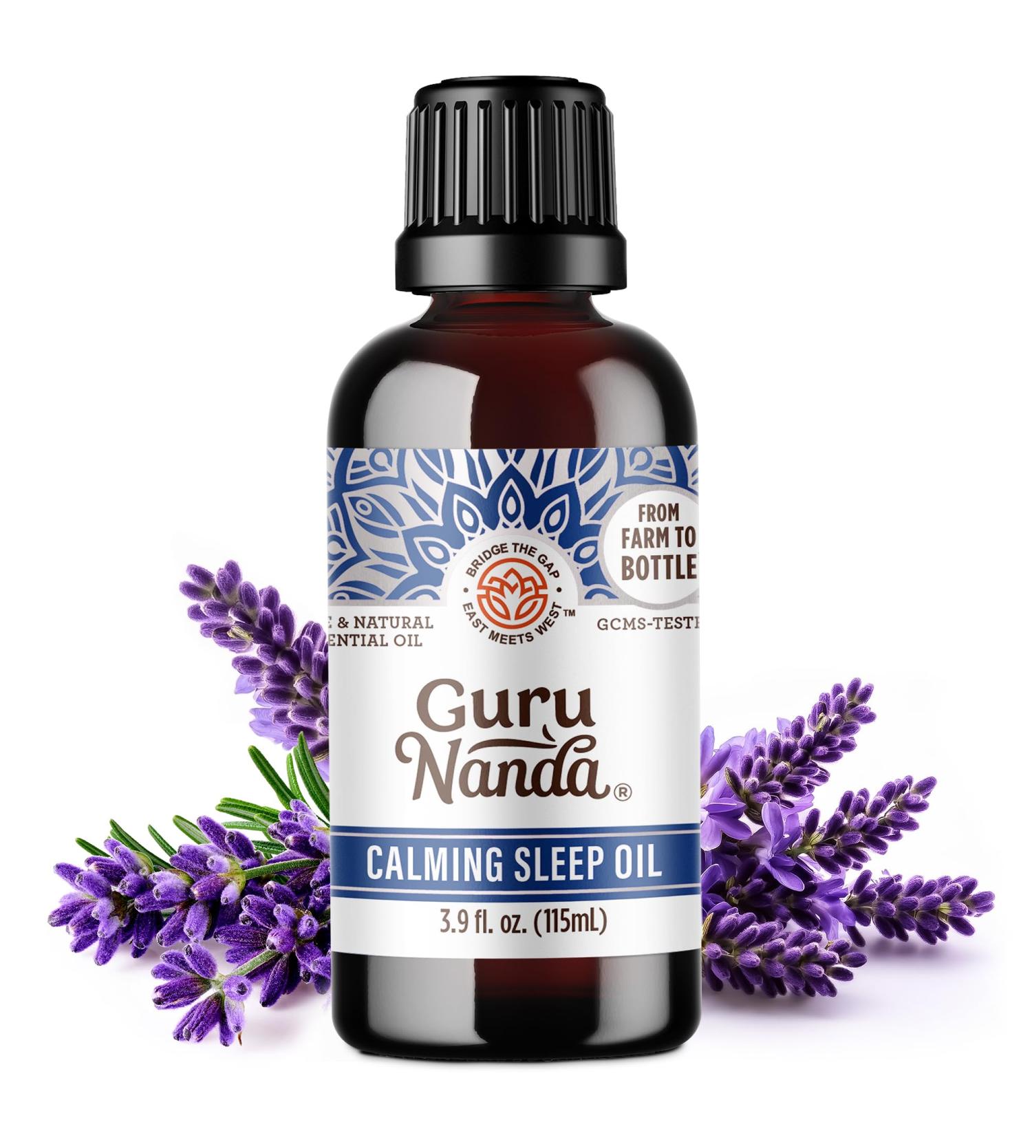 GuruNanda Calming Sleep Essential Oil Blend of 100% Natural Pure & Undiluted Essential Oils Promote Relaxation Calmness & Restful Sleep 3.9 fl oz - Buy Online on GoSupps.com