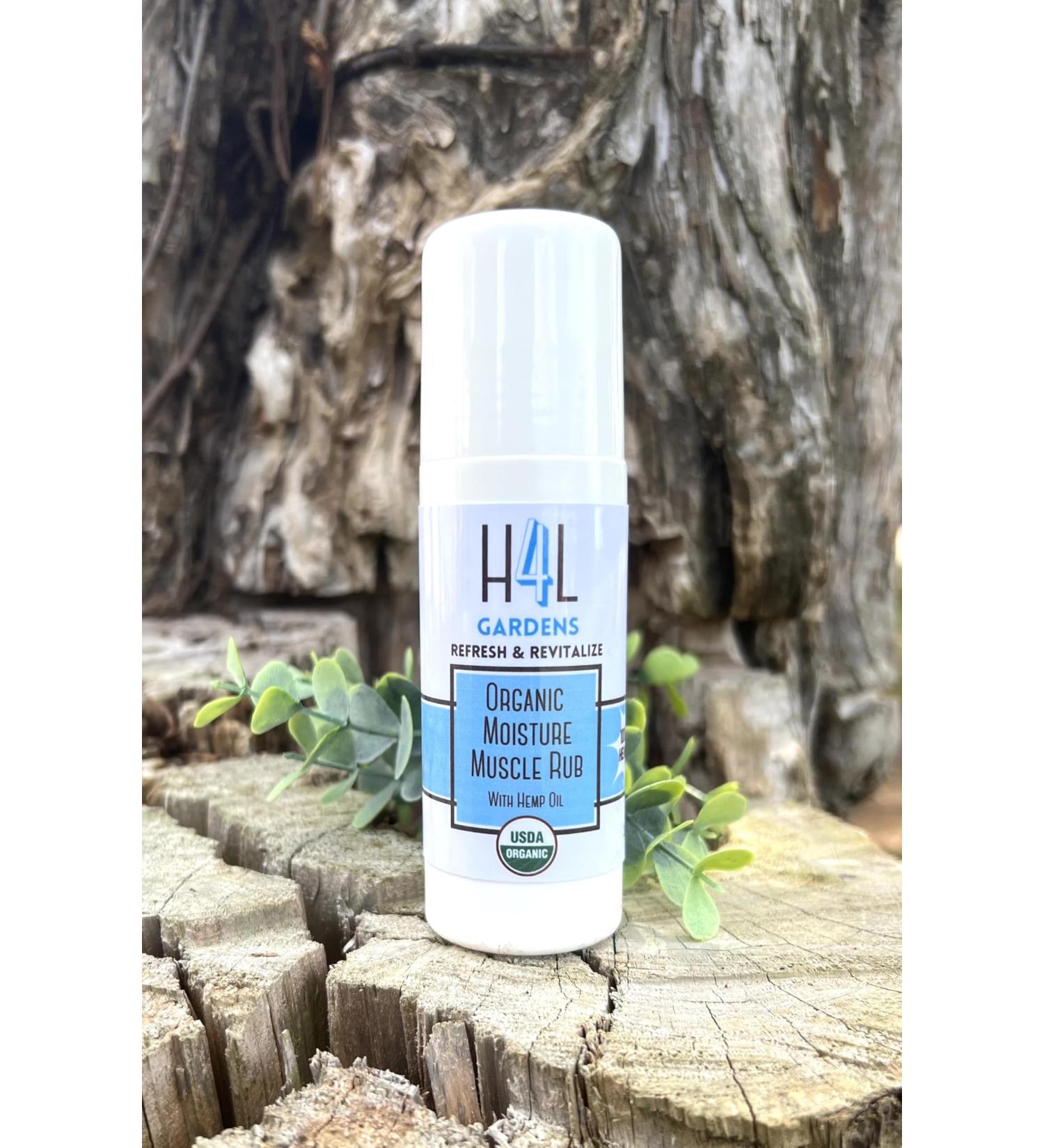 Shop H4L Gardens Organic Moisturizing Muscle Rub | USDA Organic Hemp & Essential Oils for Muscle Aches & Recovery - International Shipping Available - Buy Online on GoSupps.com